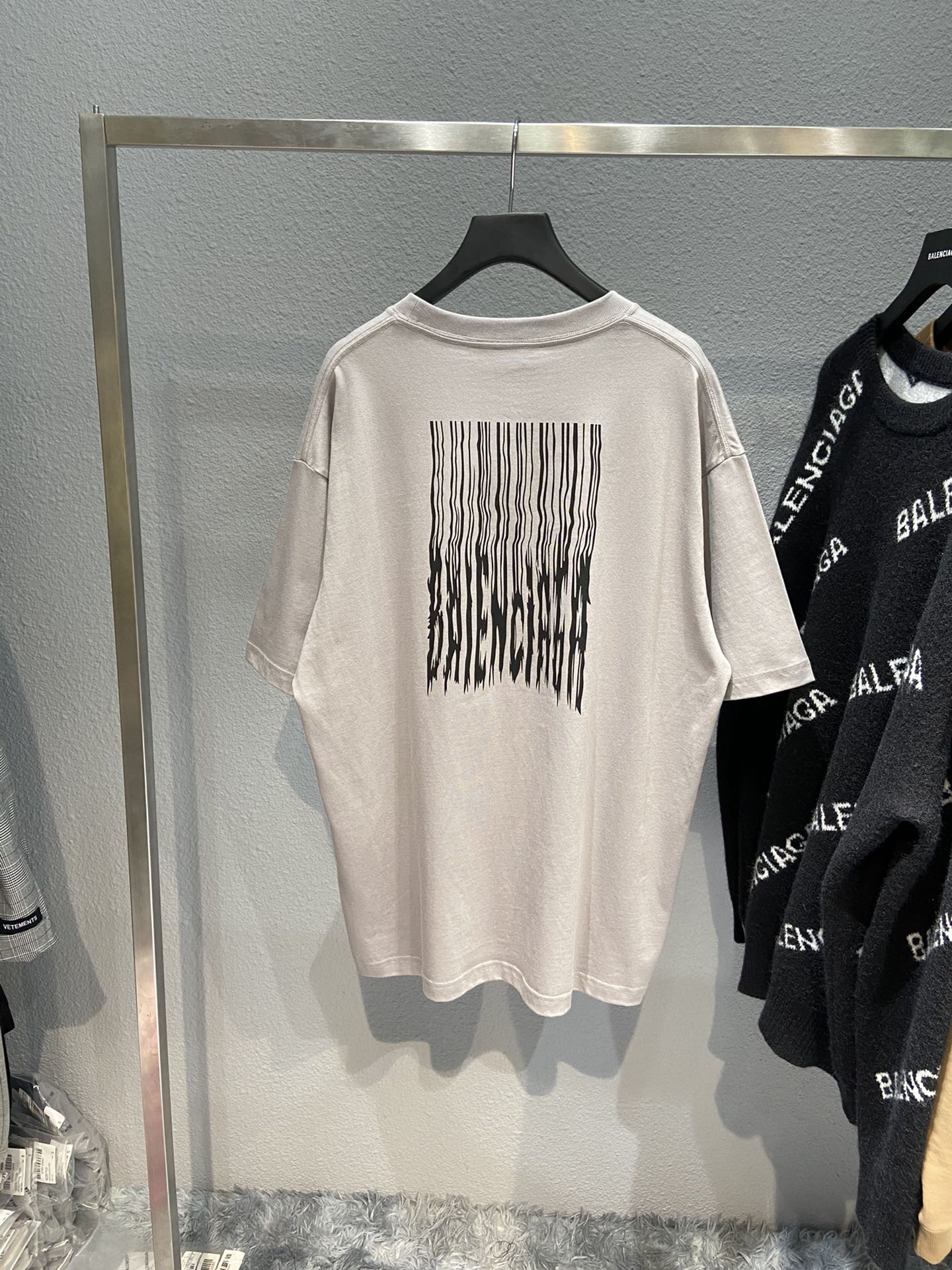 Balenciaga T-Shirt Printed in Cream