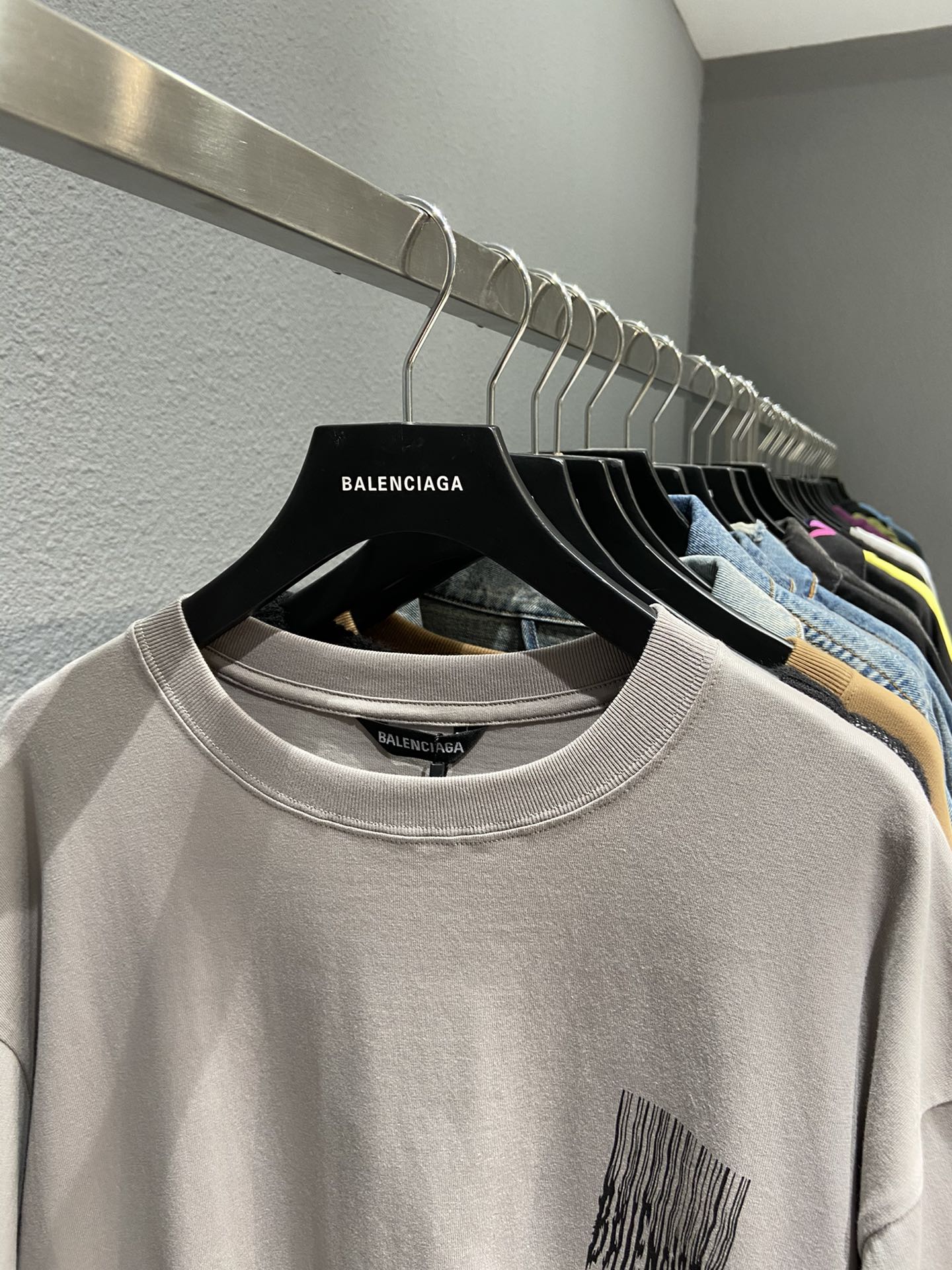 Balenciaga T-Shirt Printed in Cream