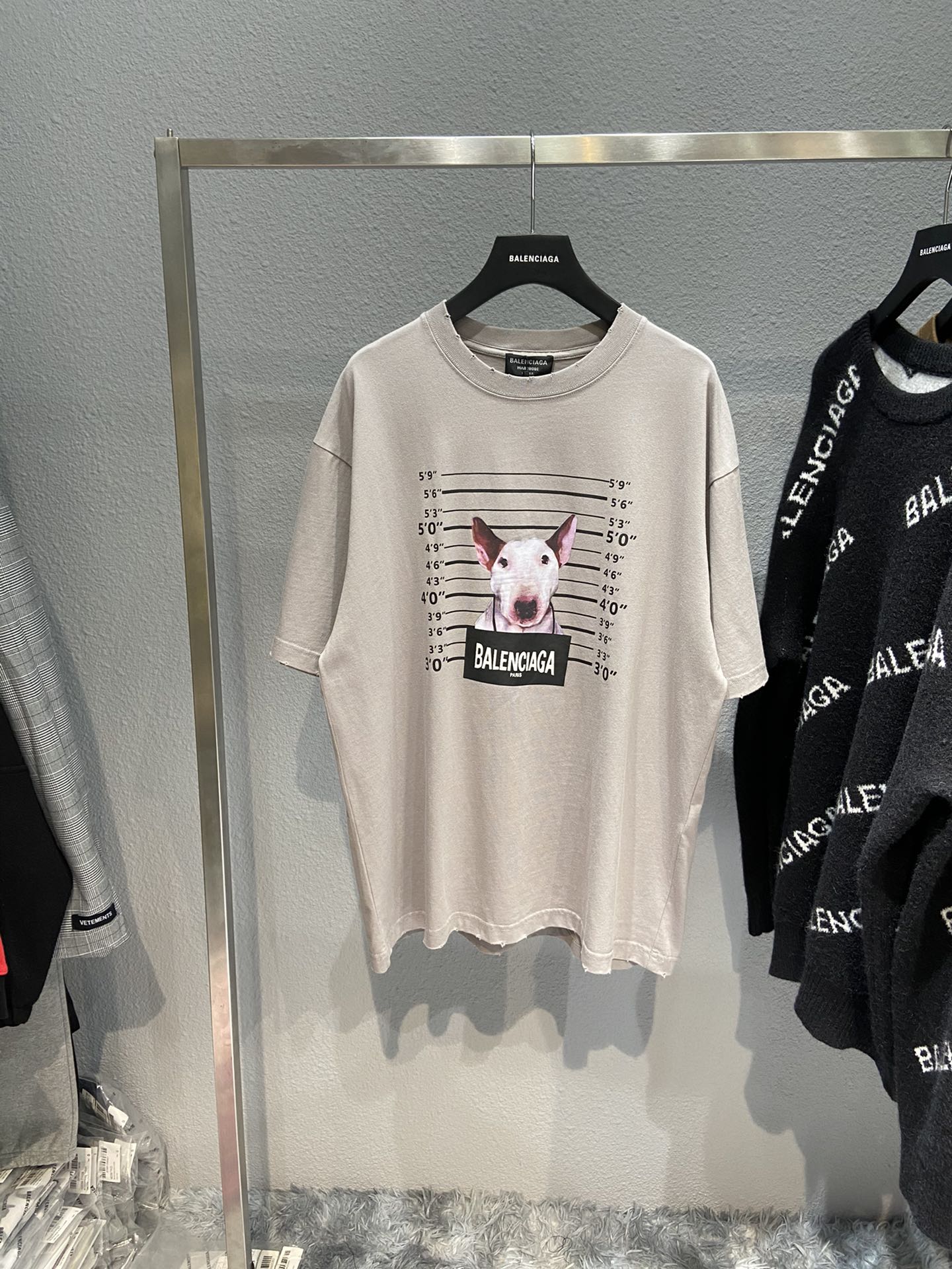 Balenciaga T-Shirt Printed in Cream