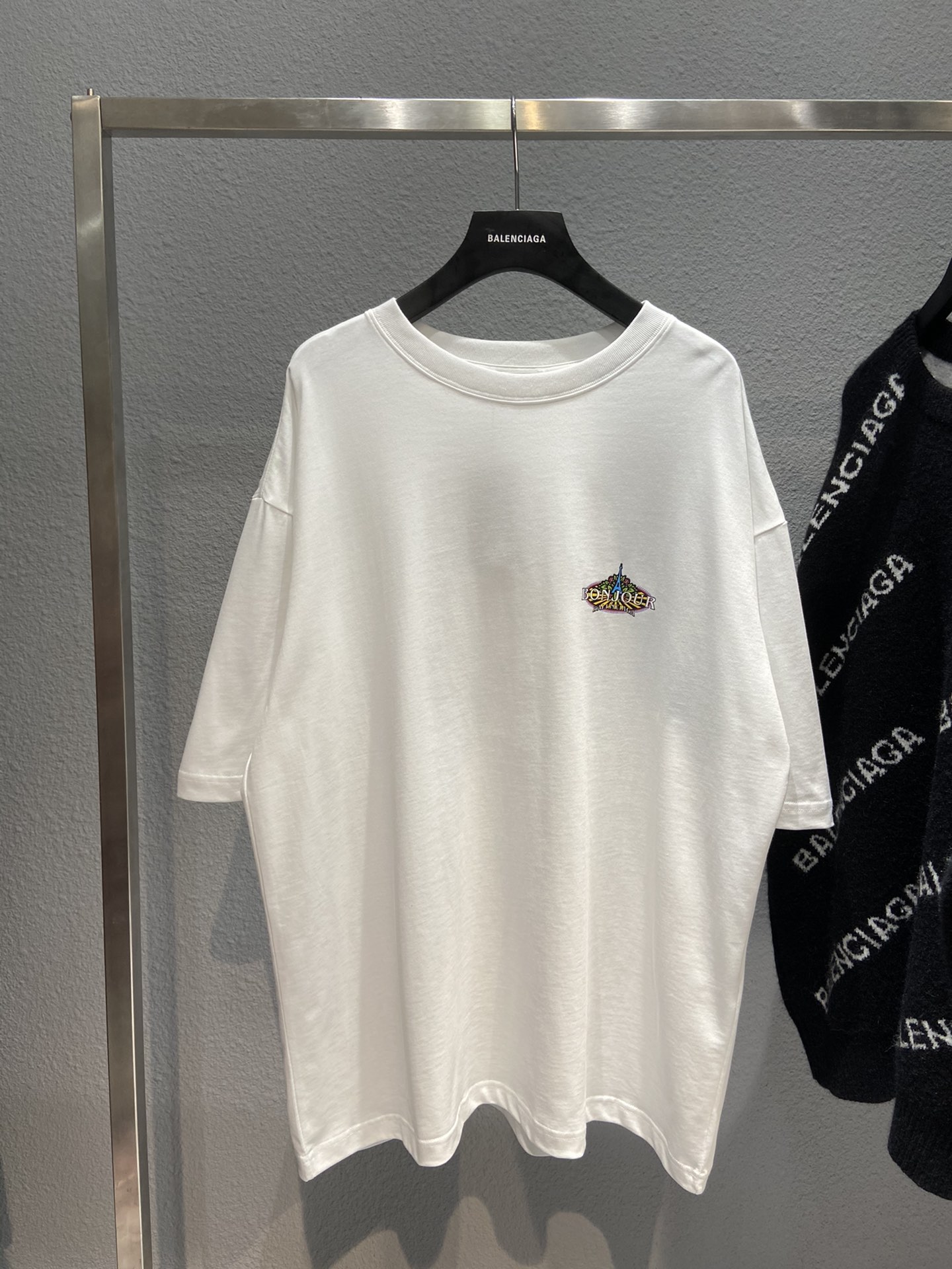 Balenciaga T-Shirt Bonjour in White