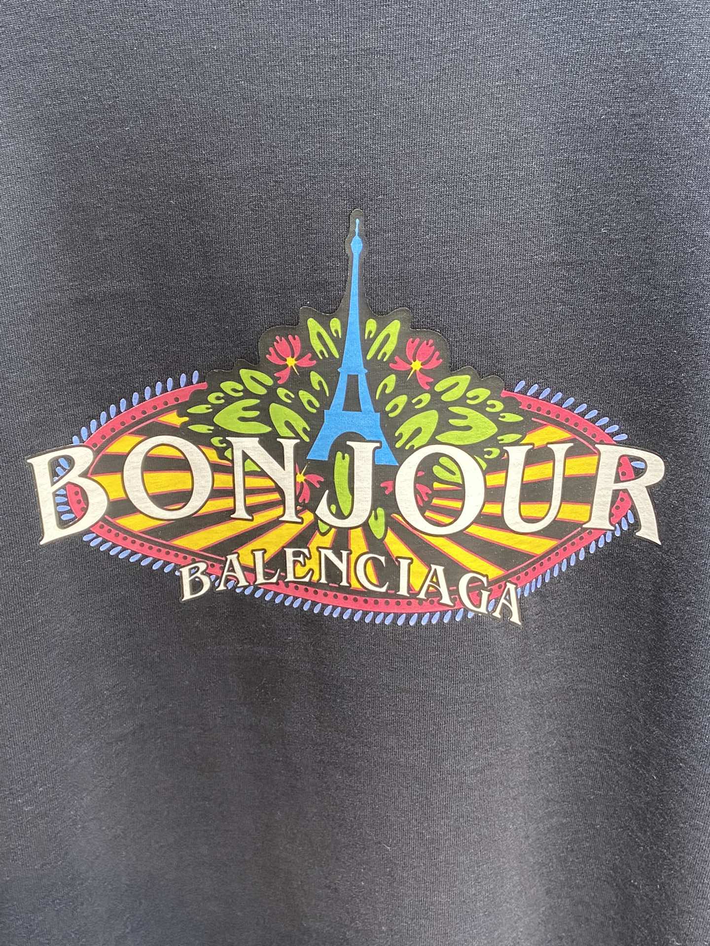 Balenciaga T-Shirt Bonjour in Black