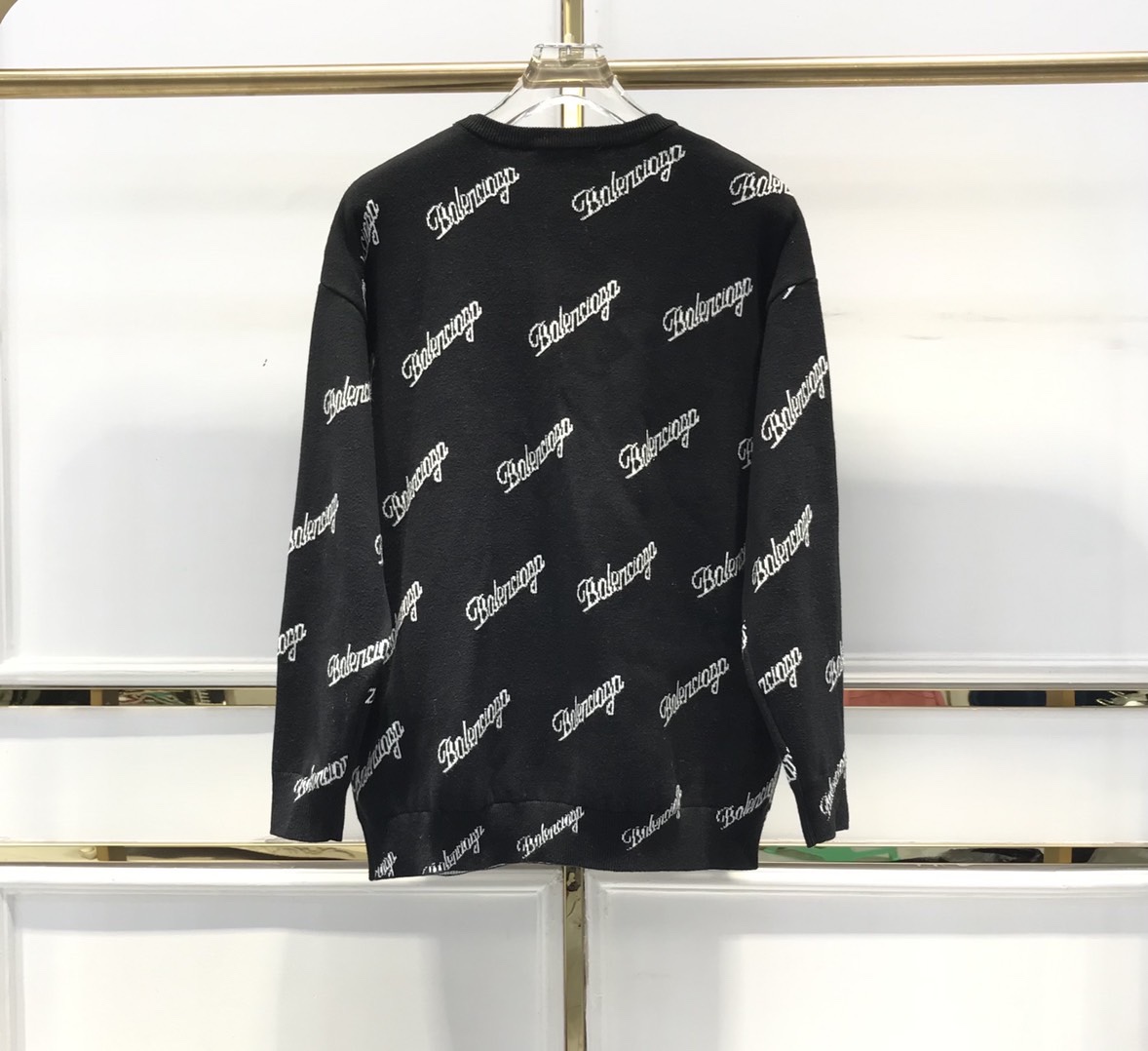 Balenciaga Sweatshirt Allover Logo in Black