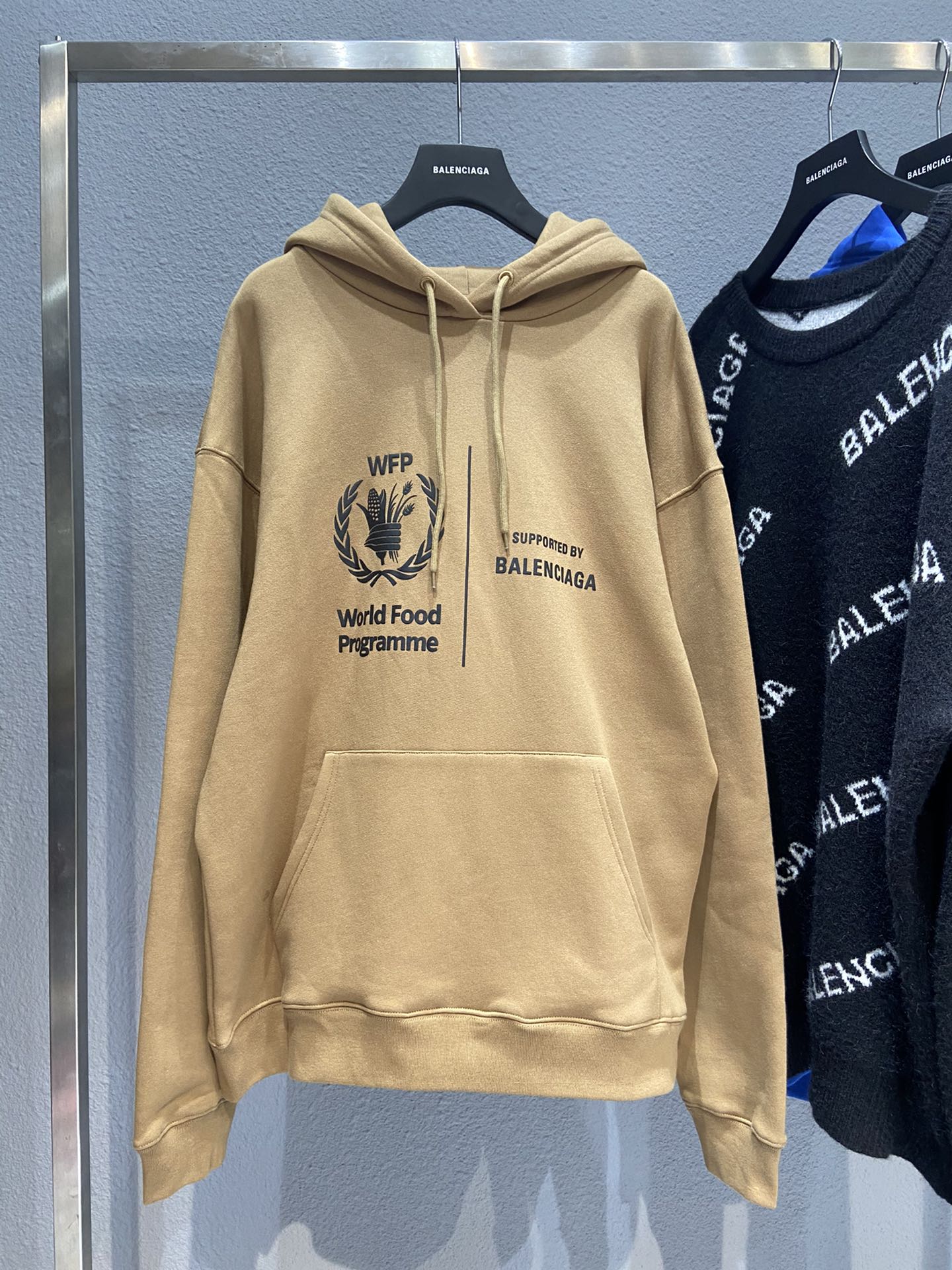 Balenciaga Hoodie WFP Medium Fit Hoodie in Beige 