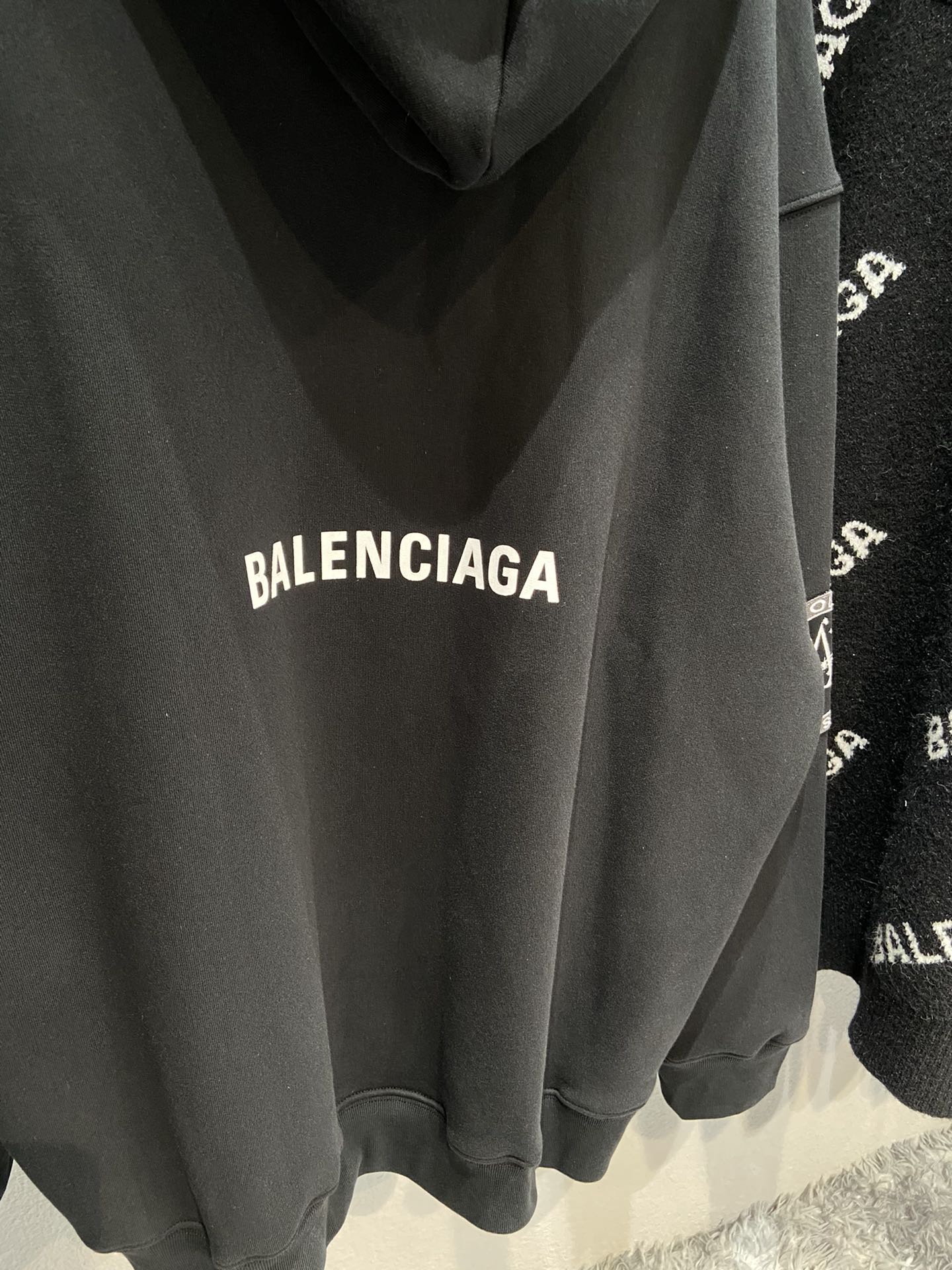 Balenciaga Hoodie Space Boxy in Black