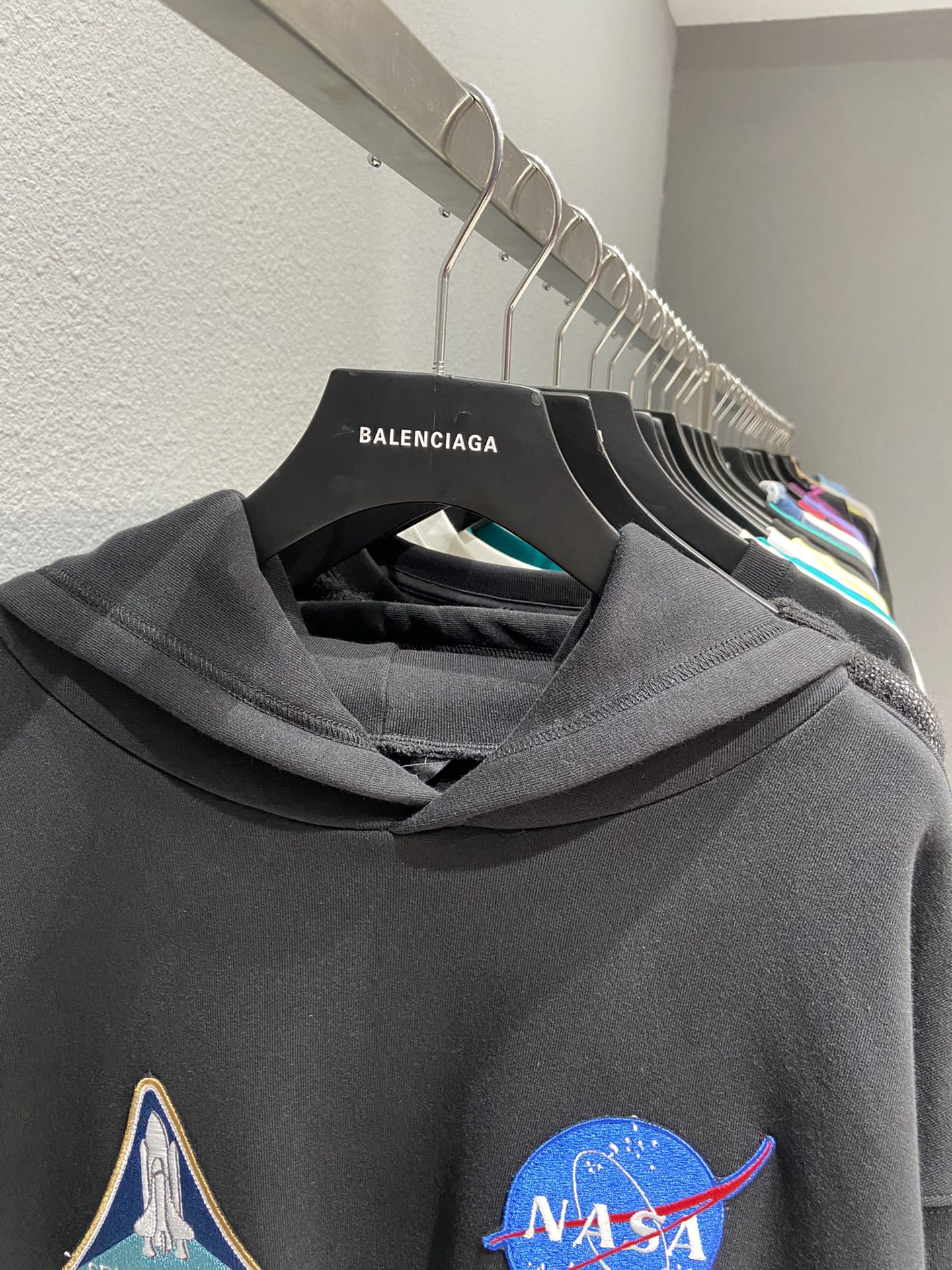 Balenciaga Hoodie Space Boxy in Black