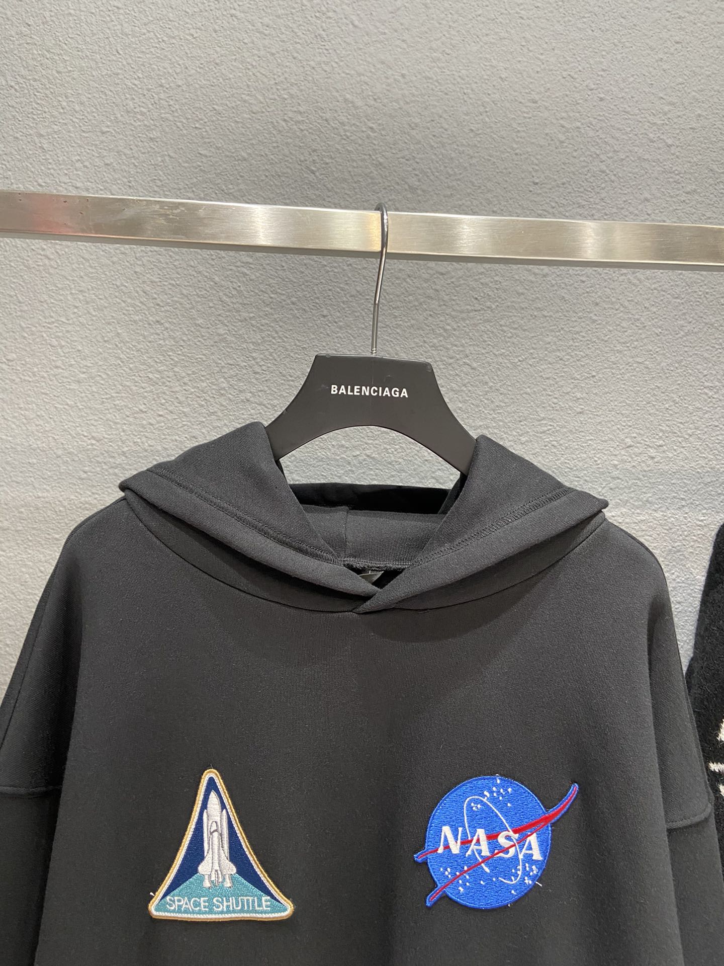 Balenciaga Hoodie Space Boxy in Black