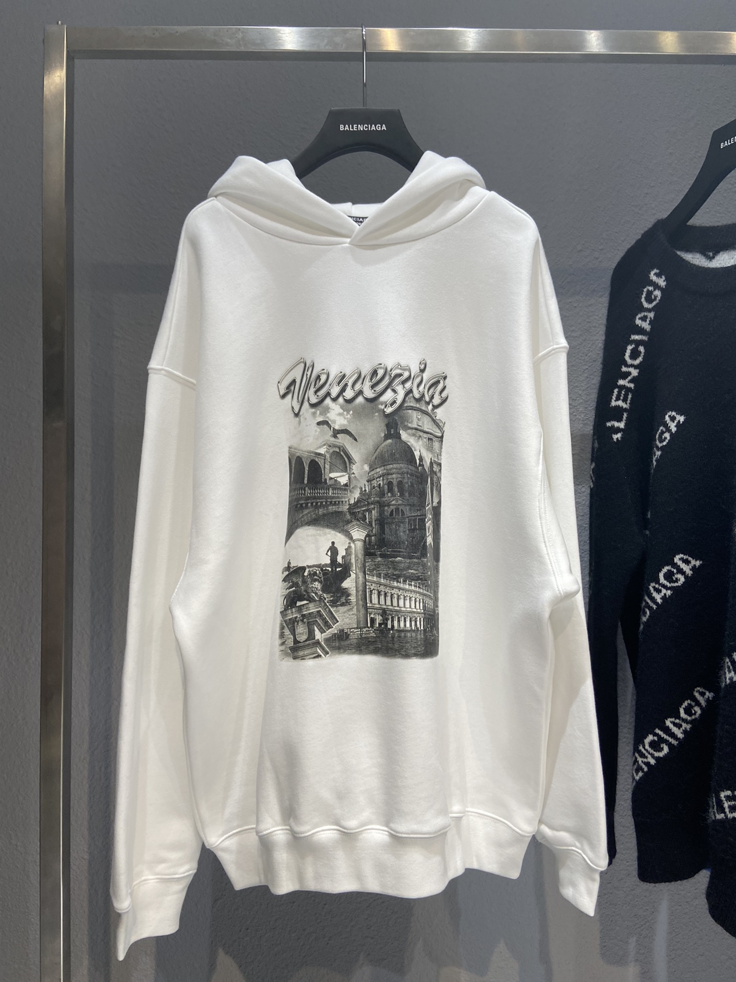 Balenciaga Hoodie Printed in White