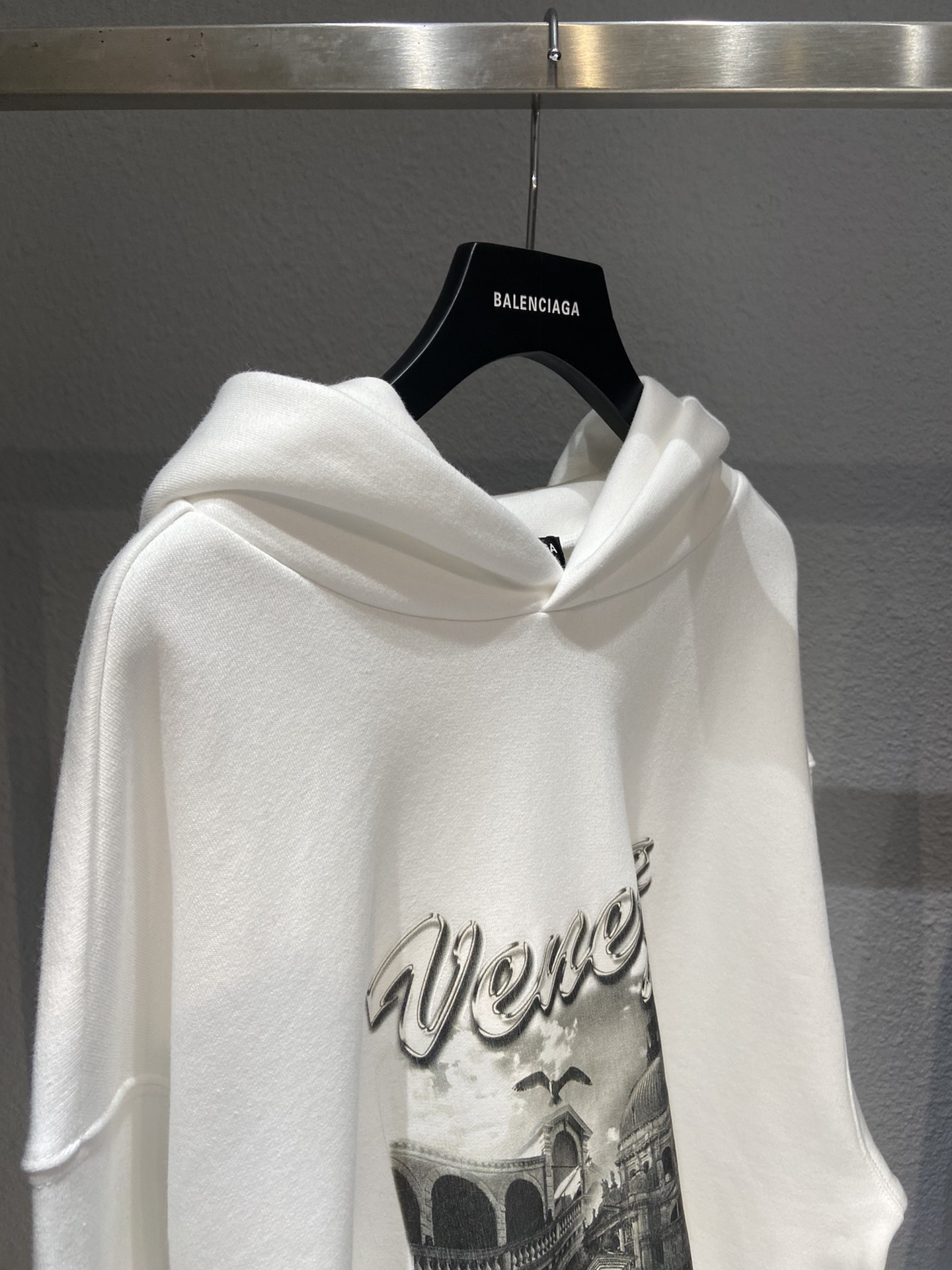 Balenciaga Hoodie Printed in White