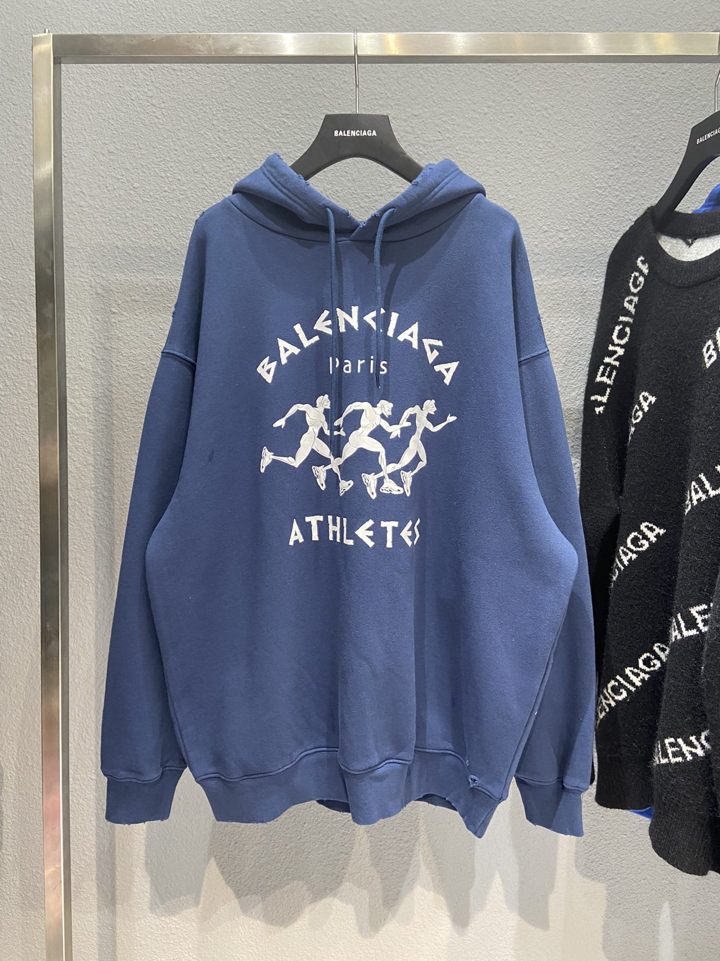 Balenciaga Hoodie Printed in Blue