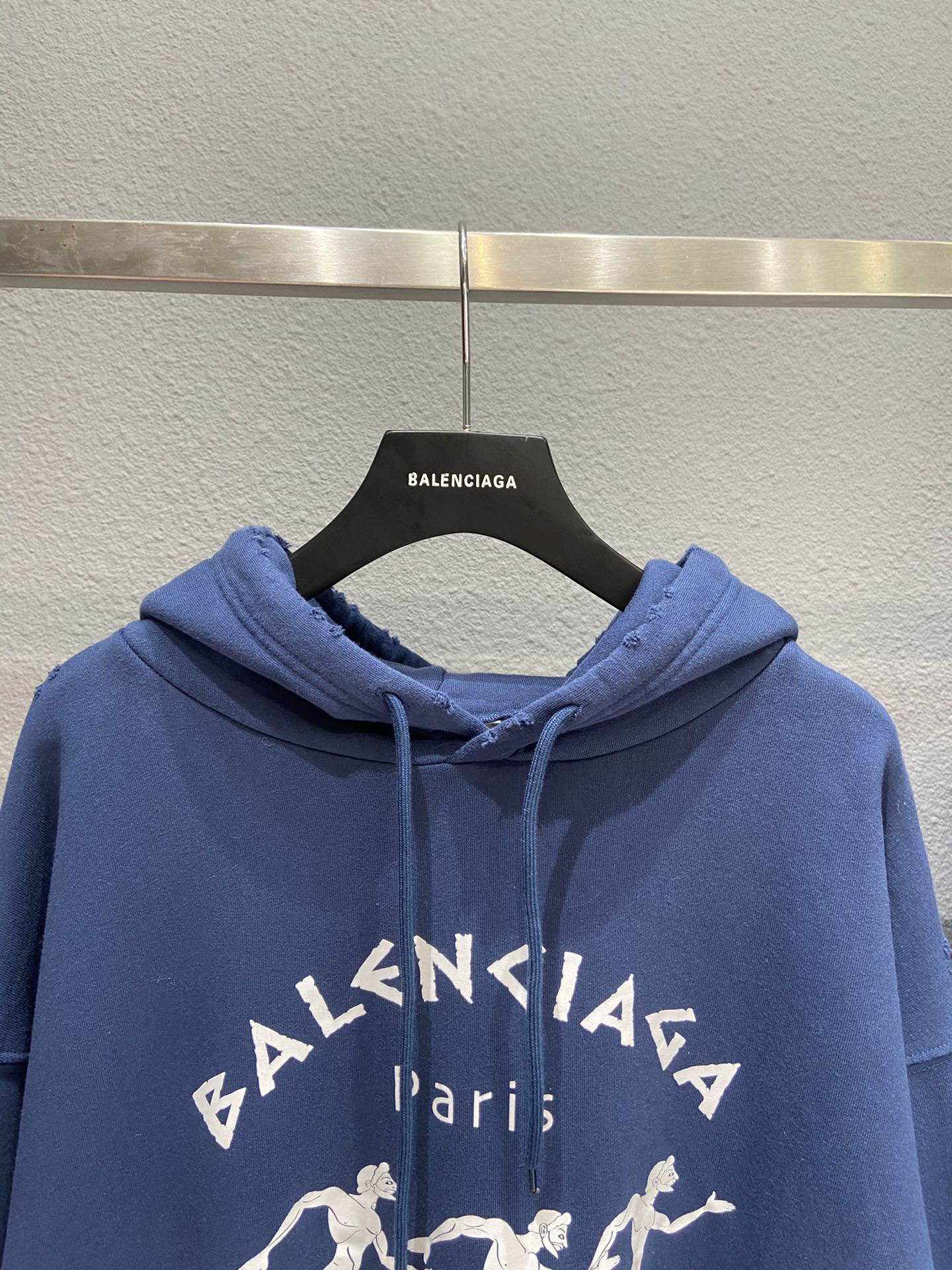 Balenciaga Hoodie Printed in Blue