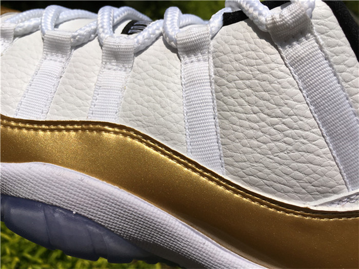 High Quality Updated Air Jordan 11 Low White/Gold Sneakers 4D084D72EA8A