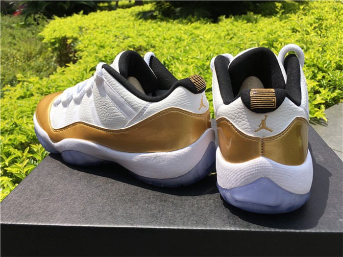 High Quality Updated Air Jordan 11 Low White/Gold Sneakers 4D084D72EA8A