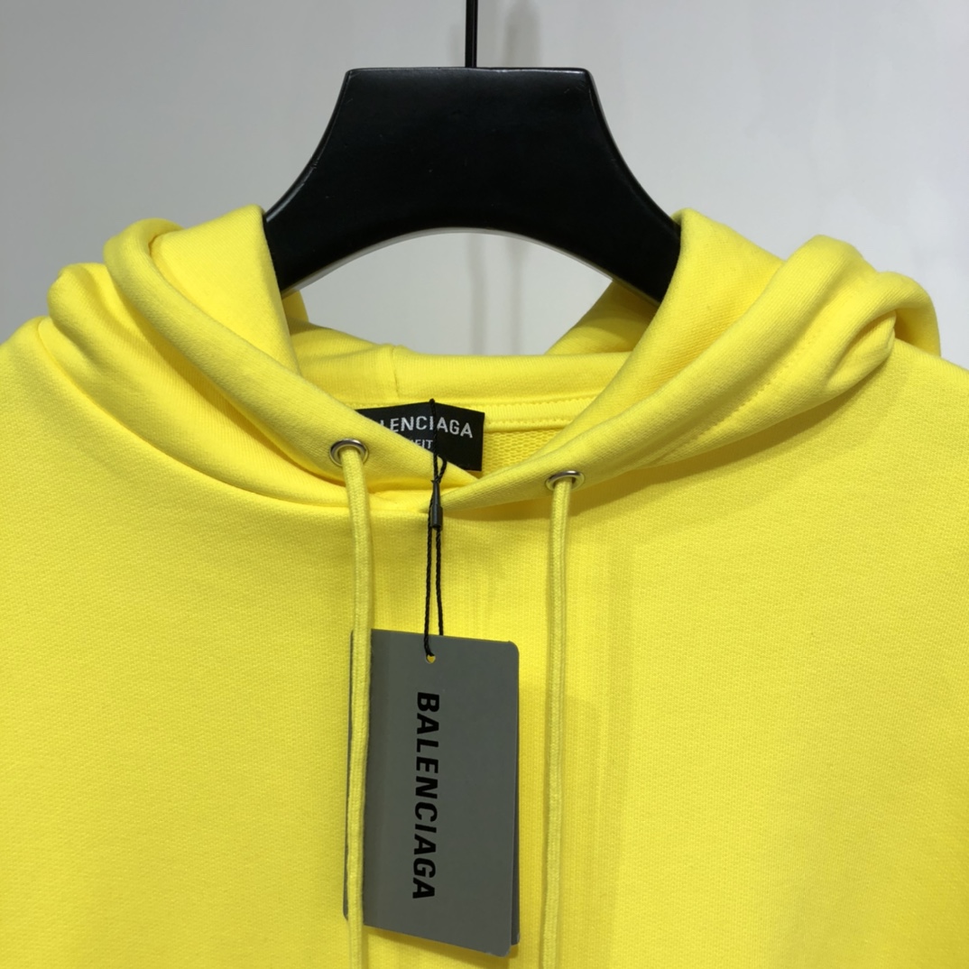 Balenciaga Hoodie Logo Medium Fit in Yellow