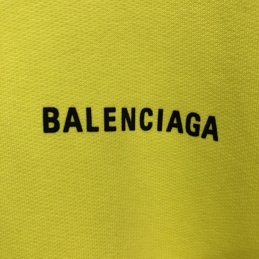 Balenciaga Hoodie Logo Medium Fit in Yellow