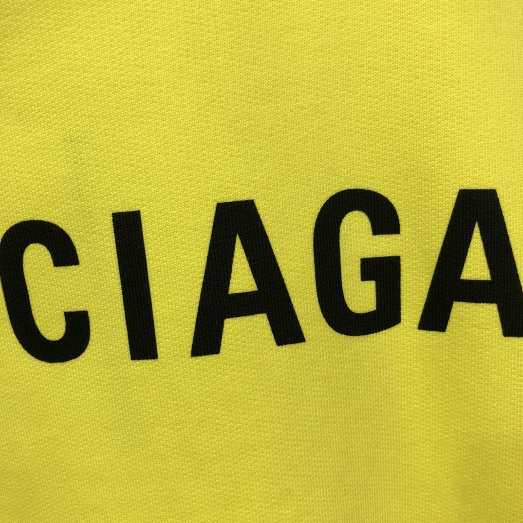 Balenciaga Hoodie Logo Medium Fit in Yellow