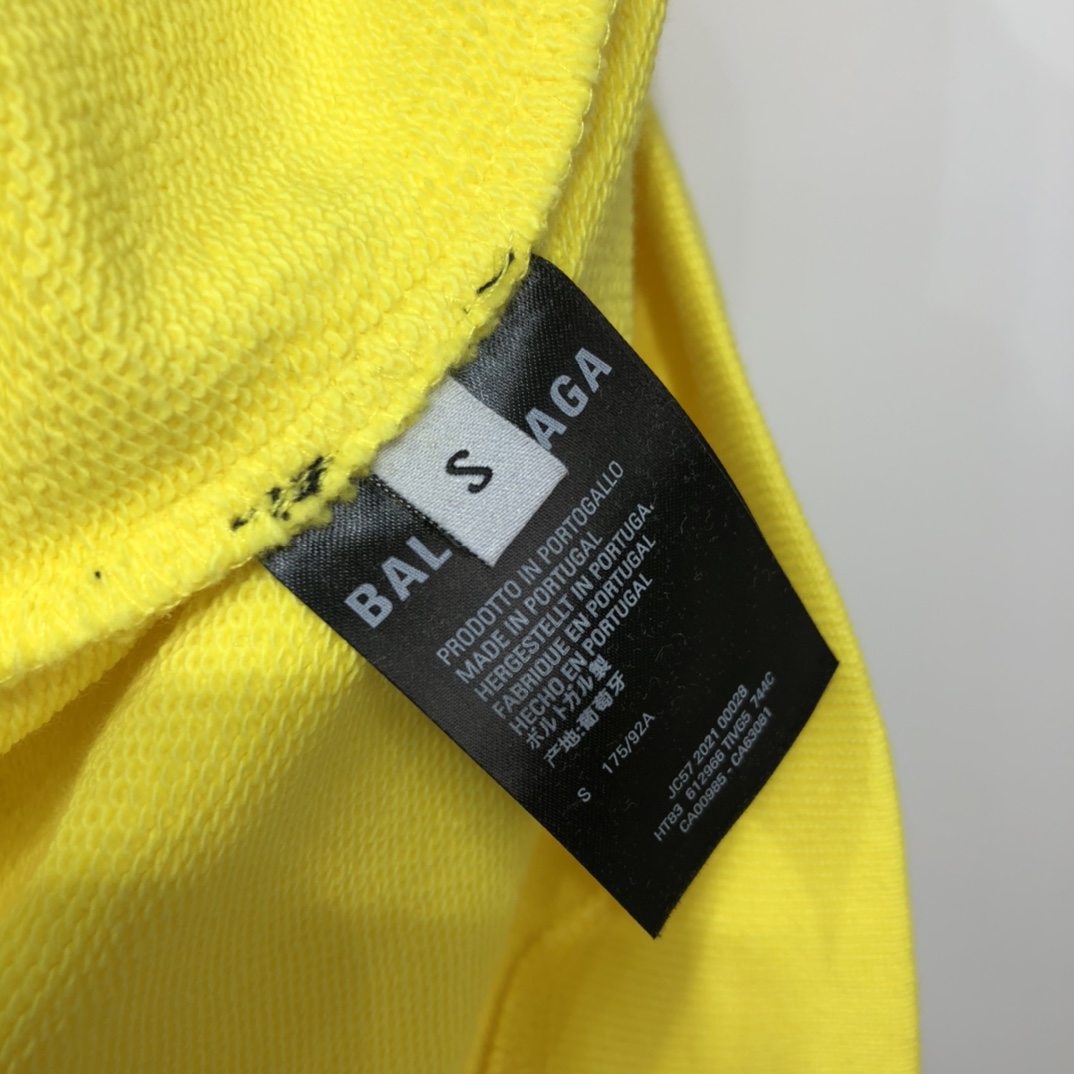 Balenciaga Hoodie Logo Medium Fit in Yellow