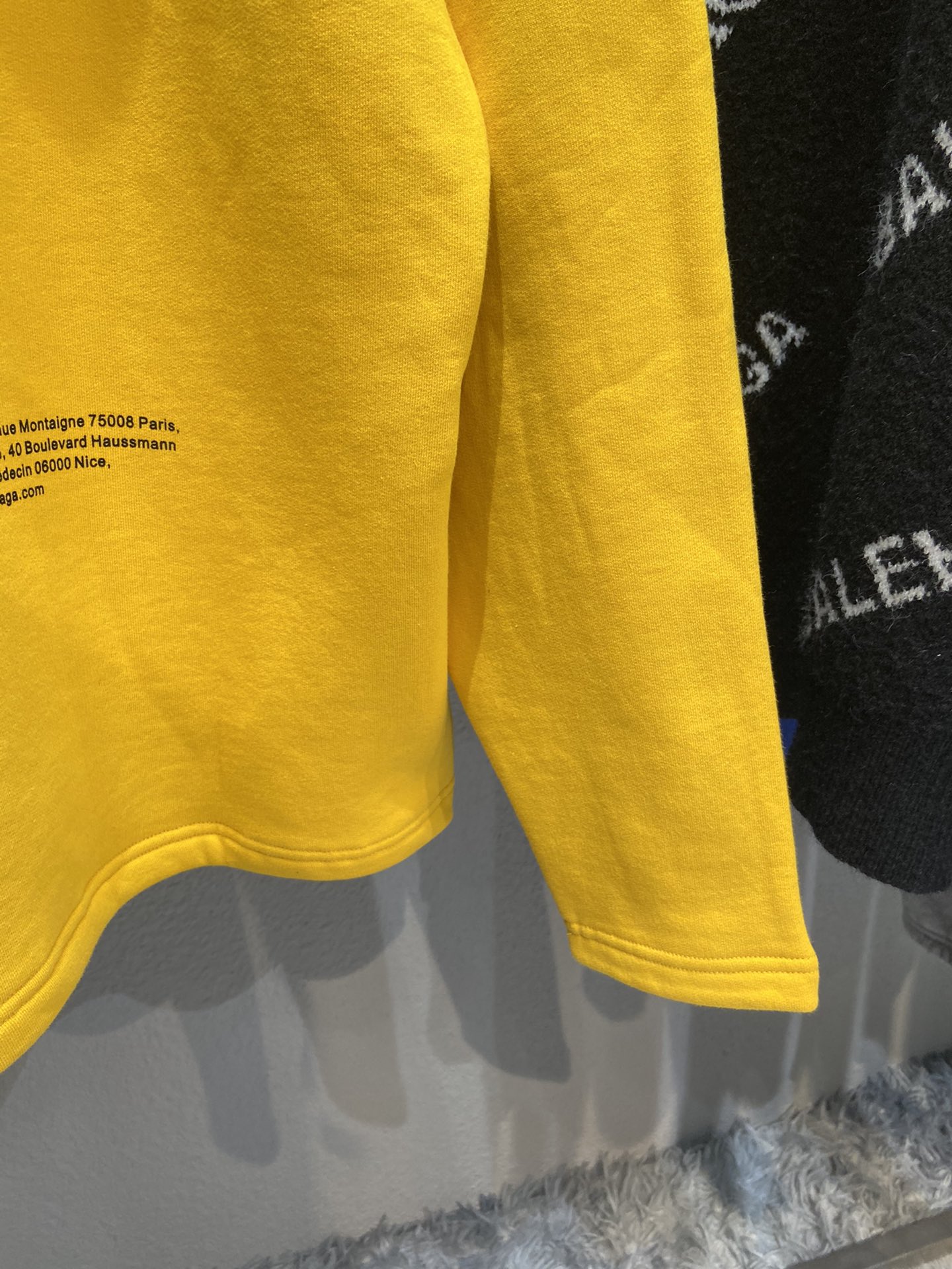 Balenciaga Hoodie Logo Medium Fit in Yellow