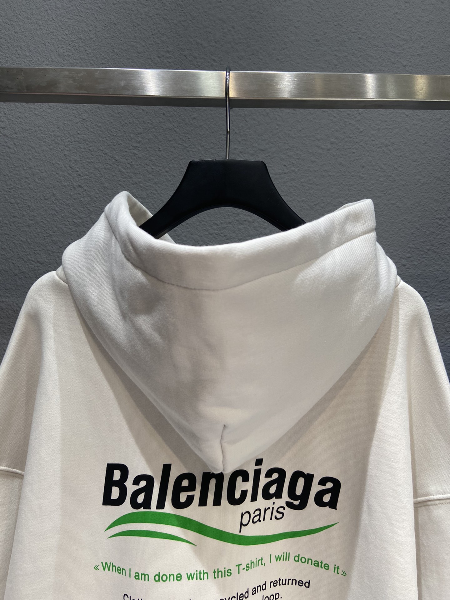 Balenciaga Hoodie Logo Medium Fit in White