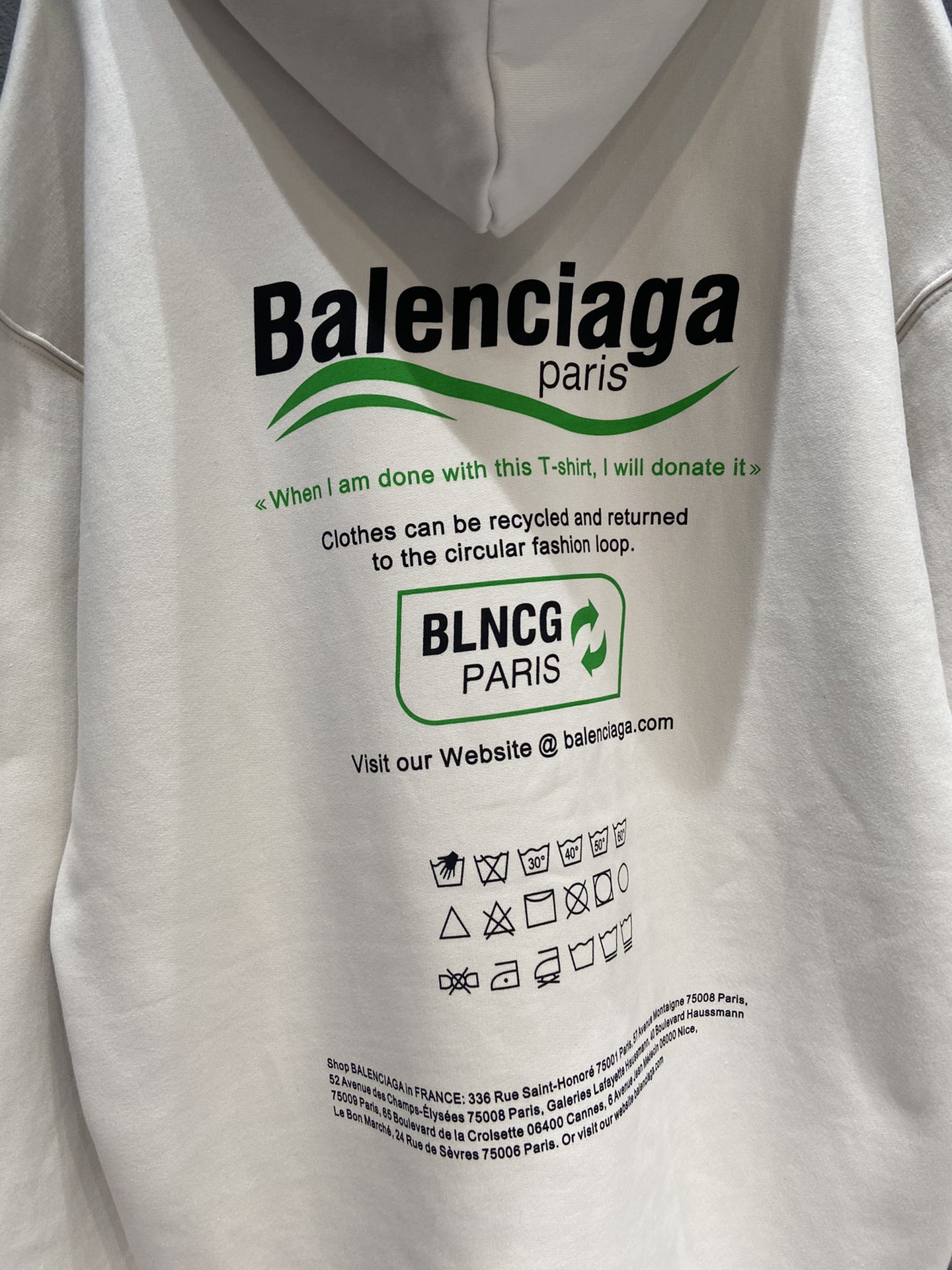 Balenciaga Hoodie Logo Medium Fit in White