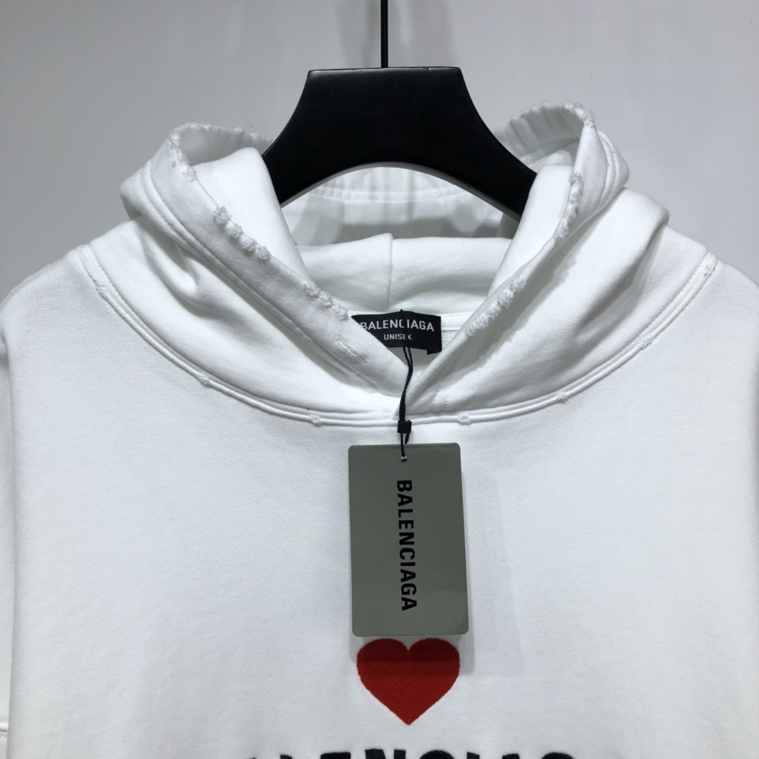 Balenciaga Hoodie Logo Medium Fit in White