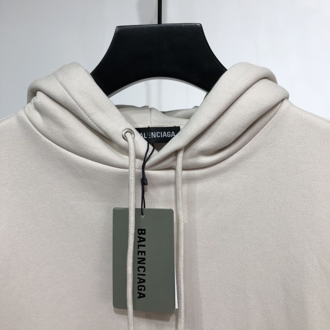 Balenciaga Hoodie Logo Medium Fit in White