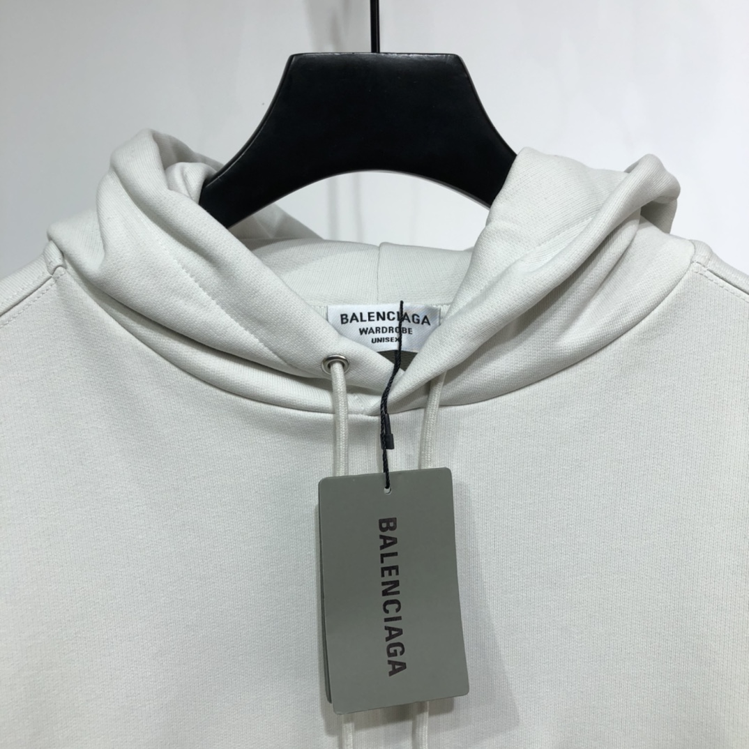 Balenciaga Hoodie Logo Medium Fit in White