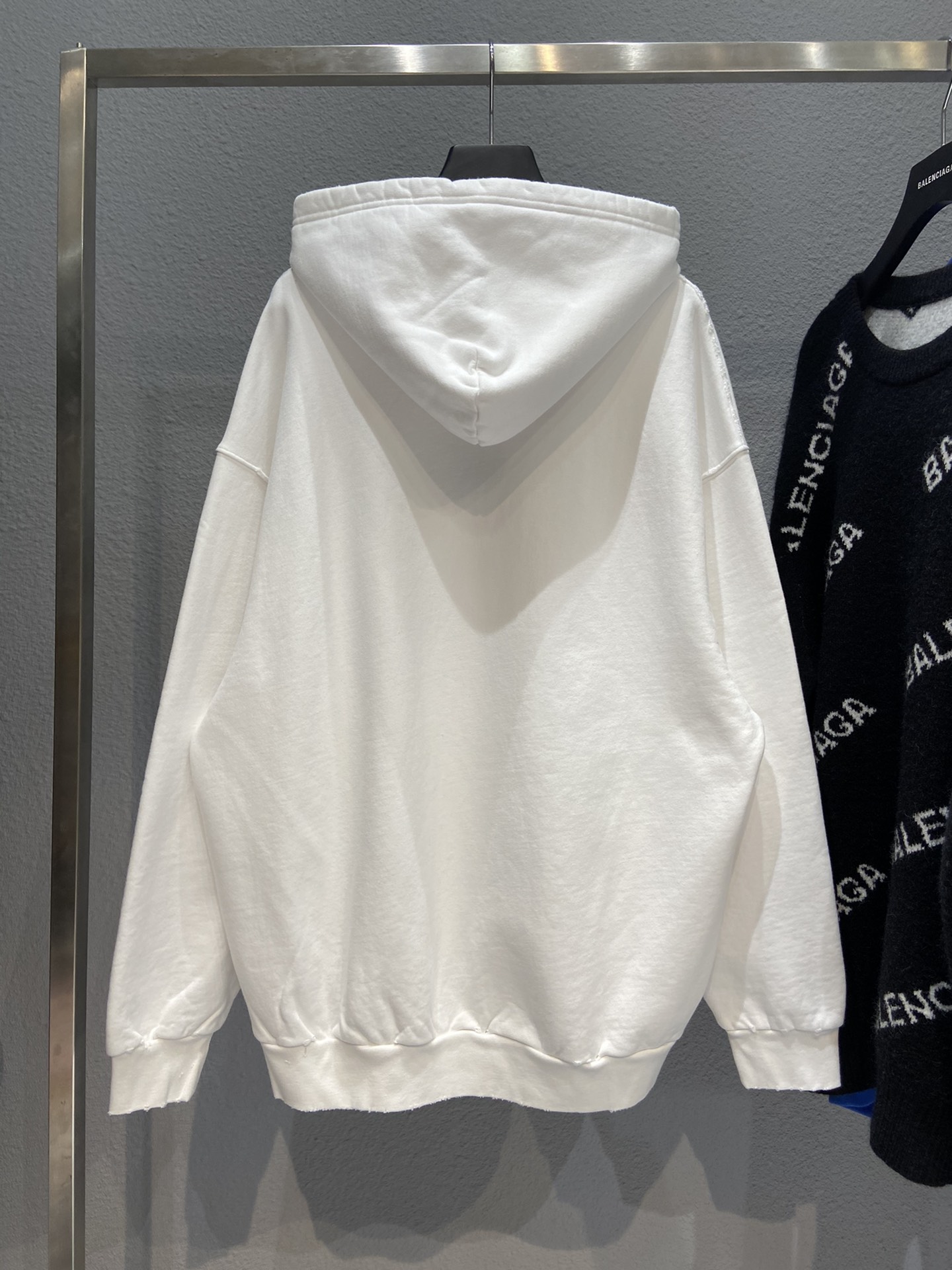 Balenciaga Hoodie Logo Medium Fit in White