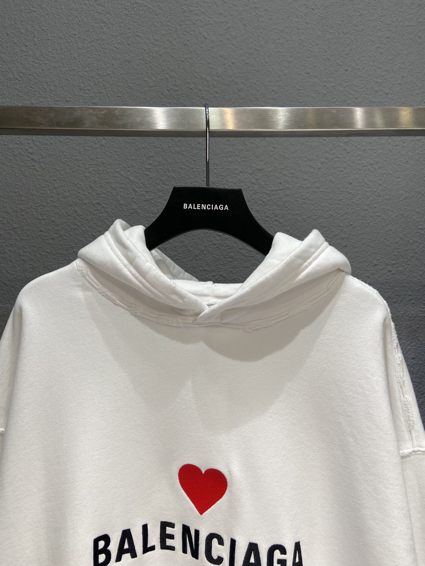 Balenciaga Hoodie Logo Medium Fit in White