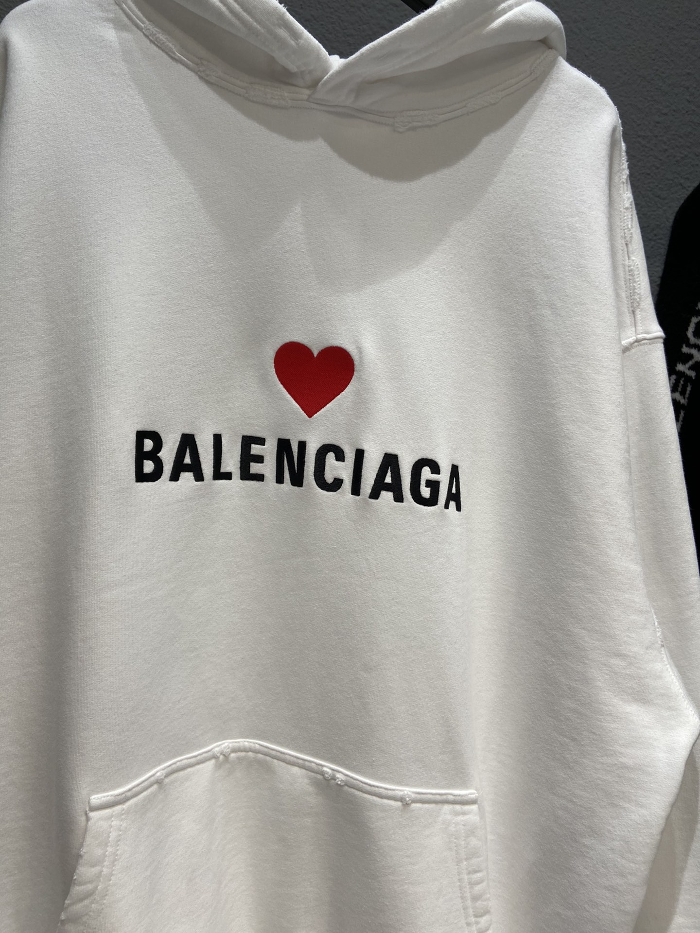 Balenciaga Hoodie Logo Medium Fit in White