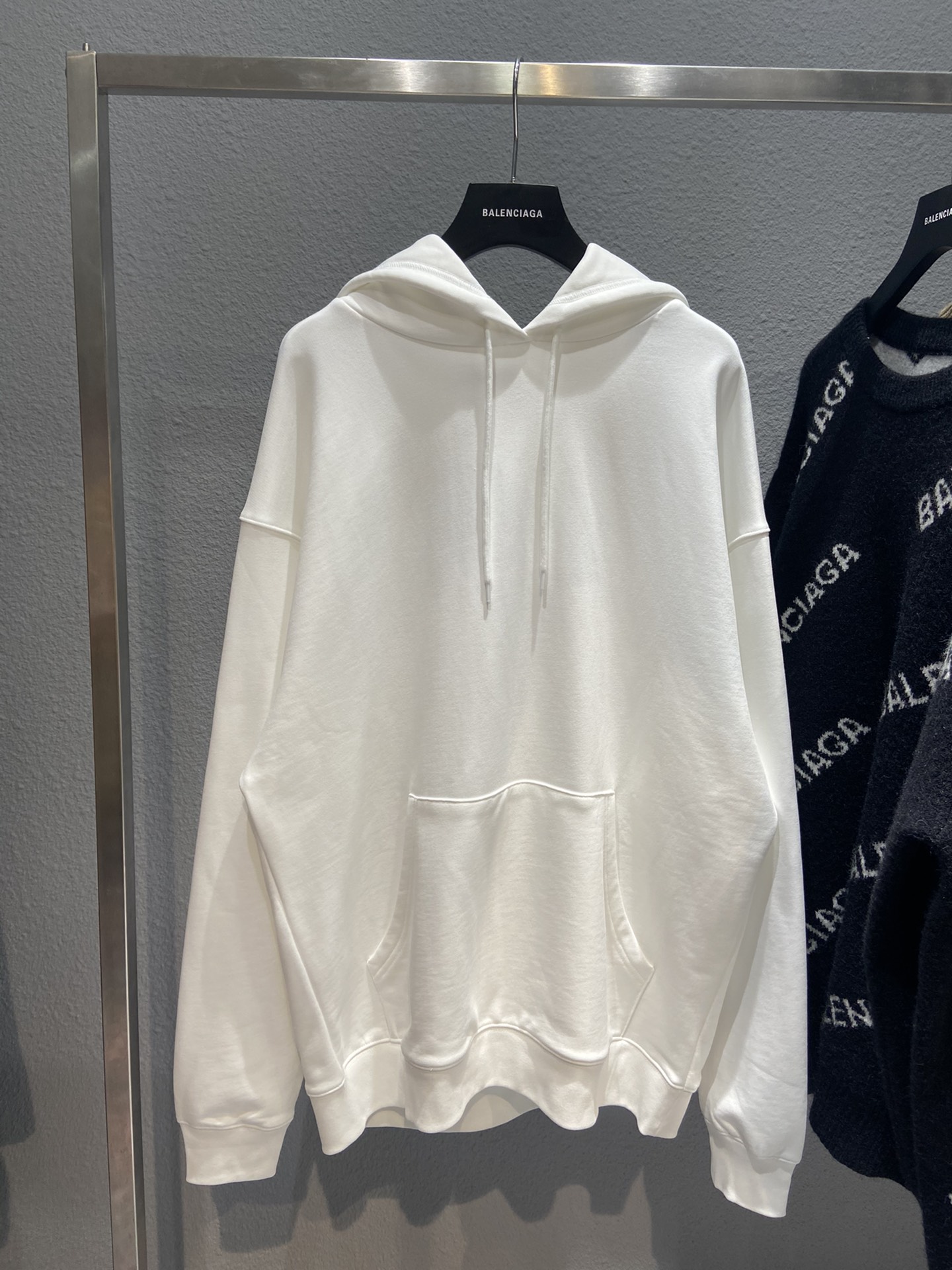 Balenciaga Hoodie Logo Medium Fit in White