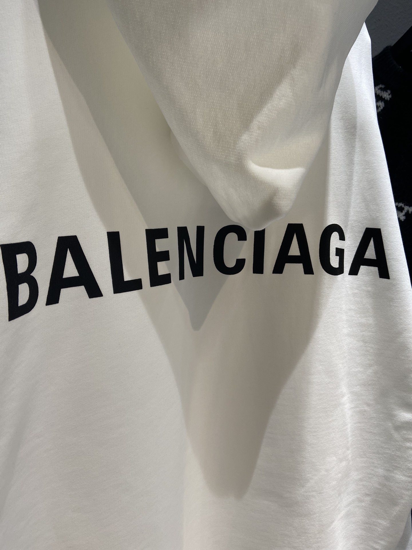 Balenciaga Hoodie Logo Medium Fit in White