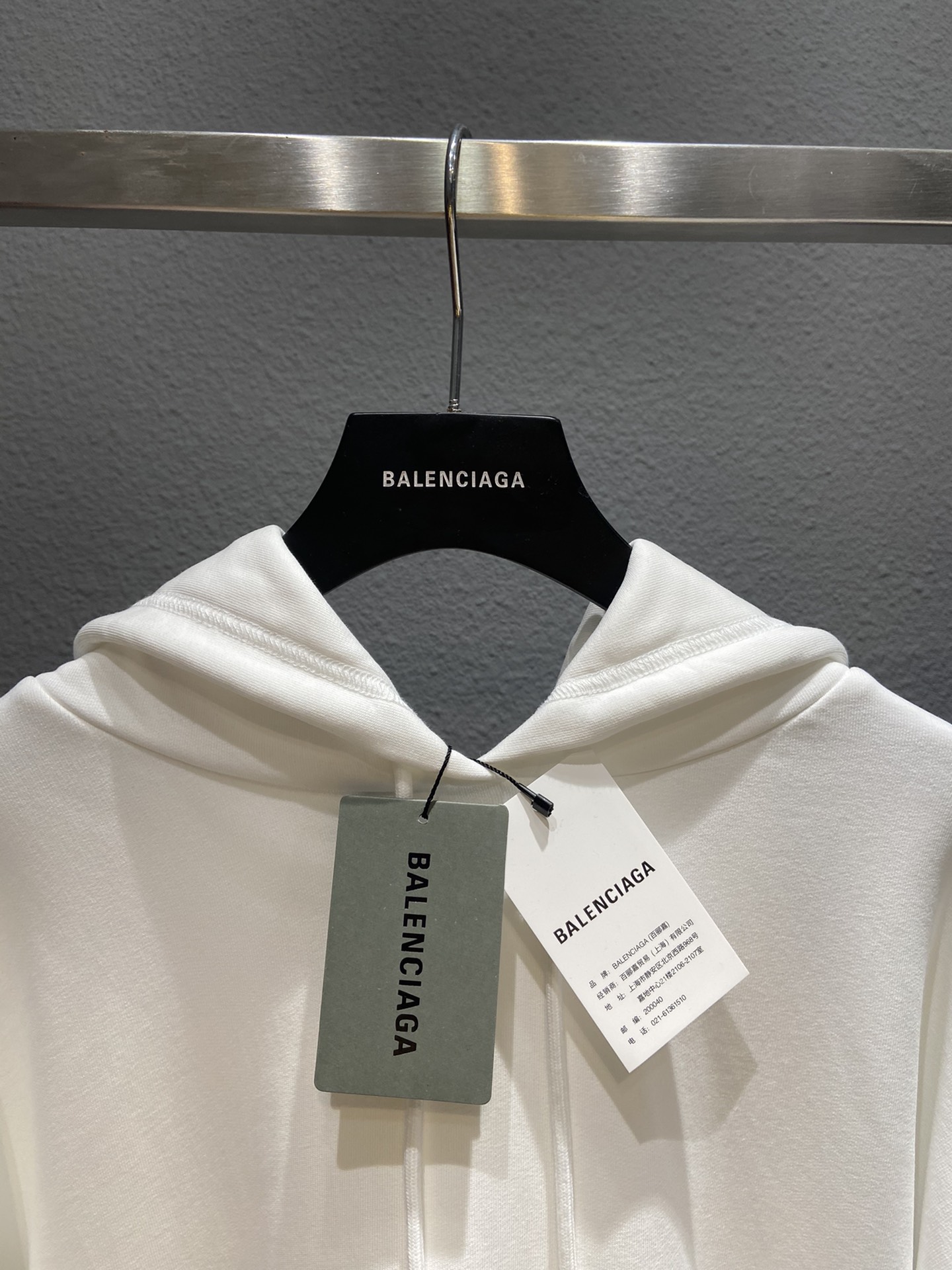 Balenciaga Hoodie Logo Medium Fit in White