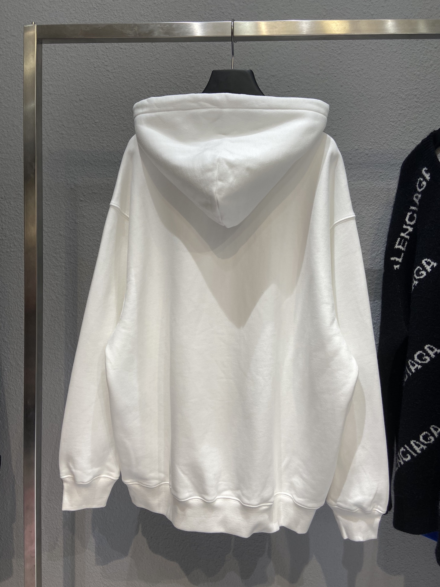 Balenciaga Hoodie Logo Medium Fit in White