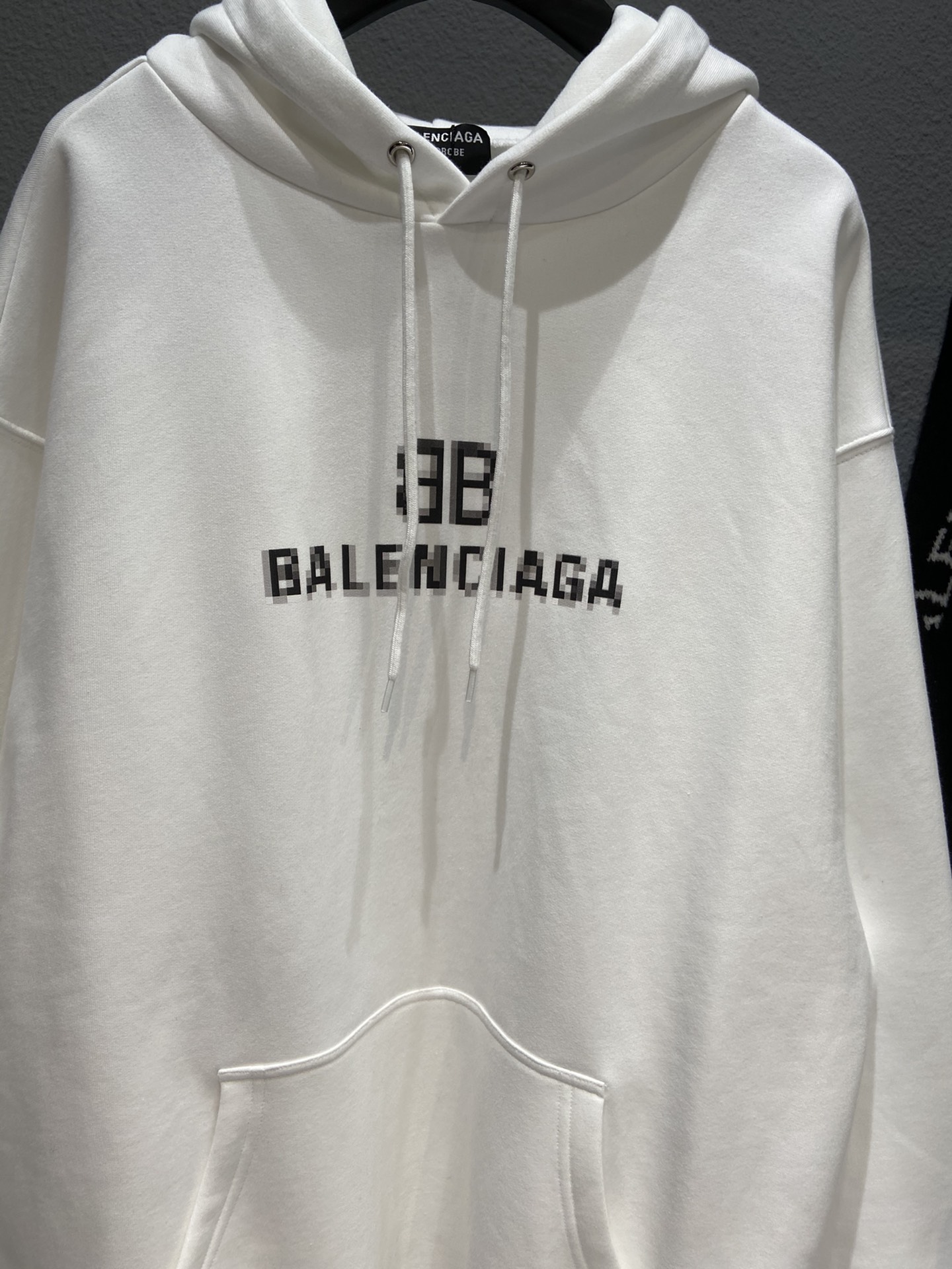 Balenciaga Hoodie Logo Medium Fit in White