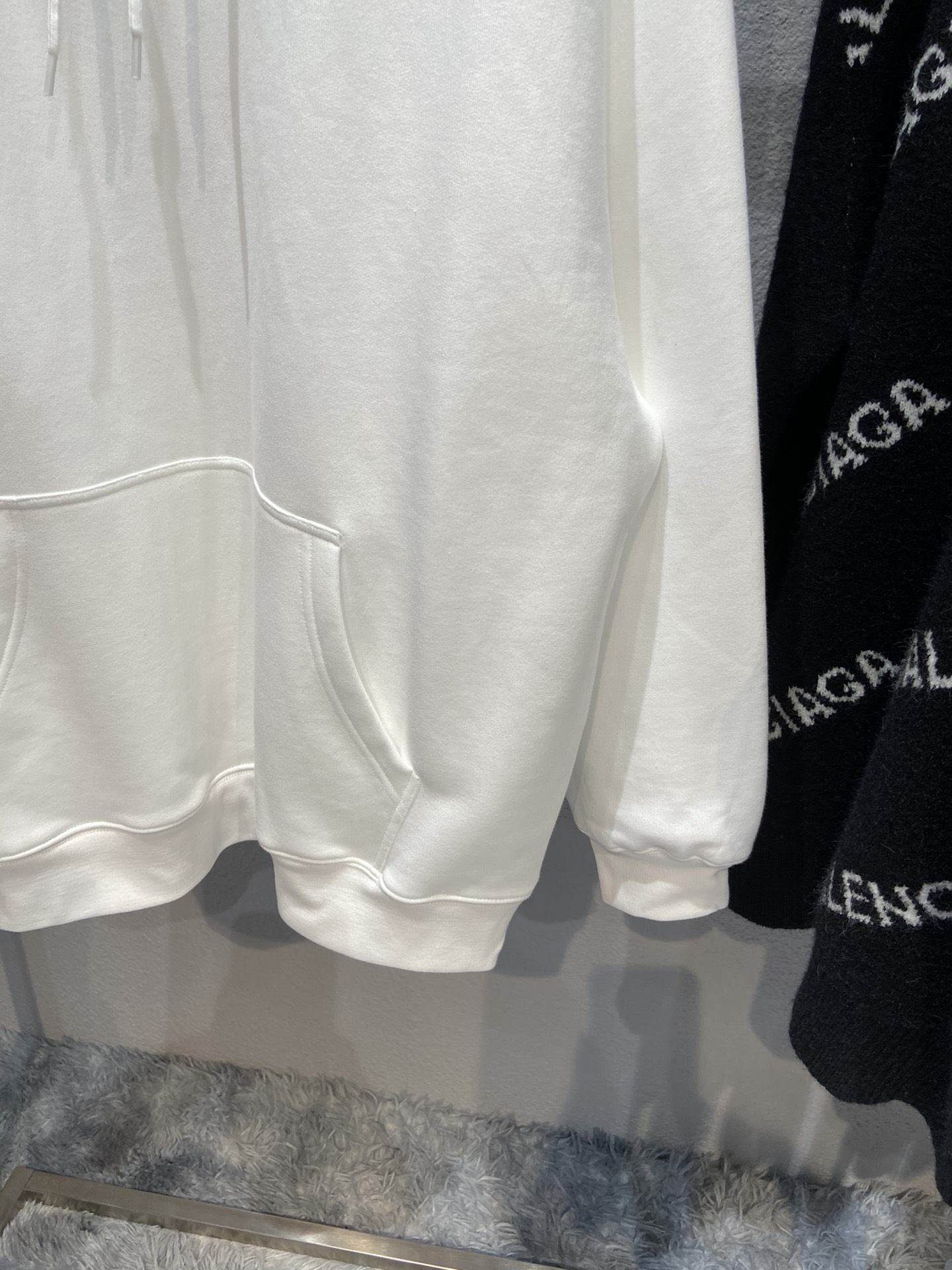 Balenciaga Hoodie Logo Medium Fit in White