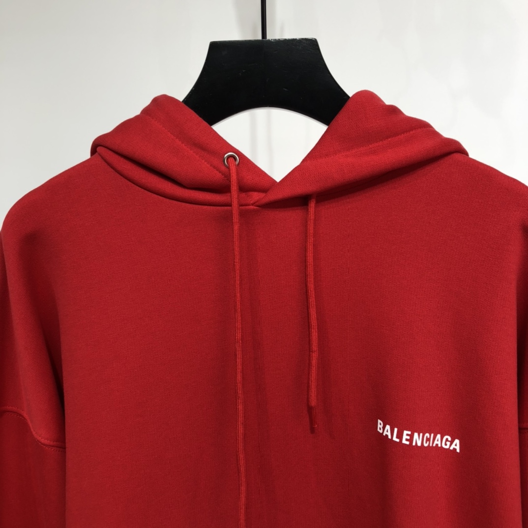 Balenciaga Hoodie Logo Medium Fit in Red