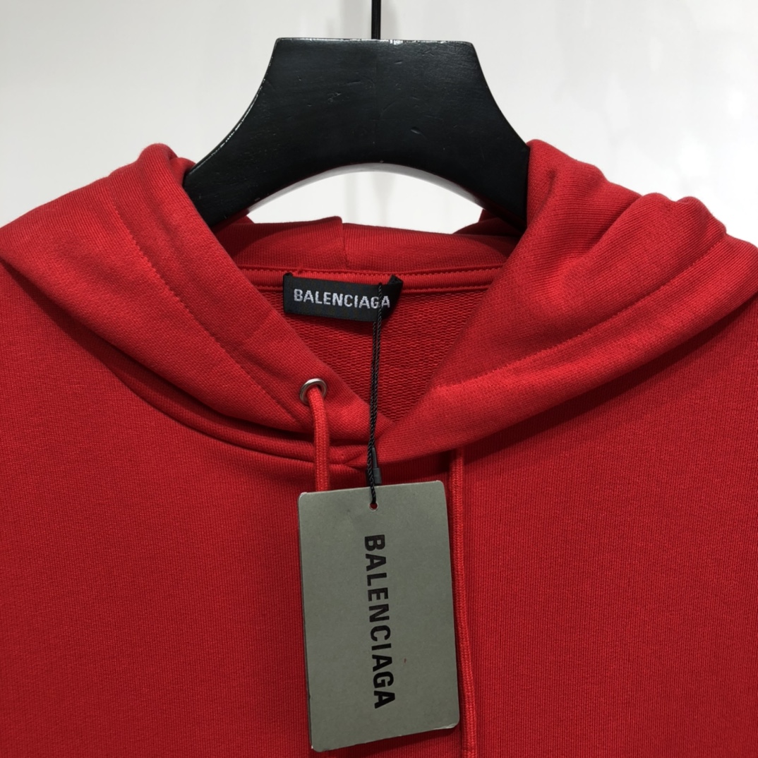 Balenciaga Hoodie Logo Medium Fit in Red