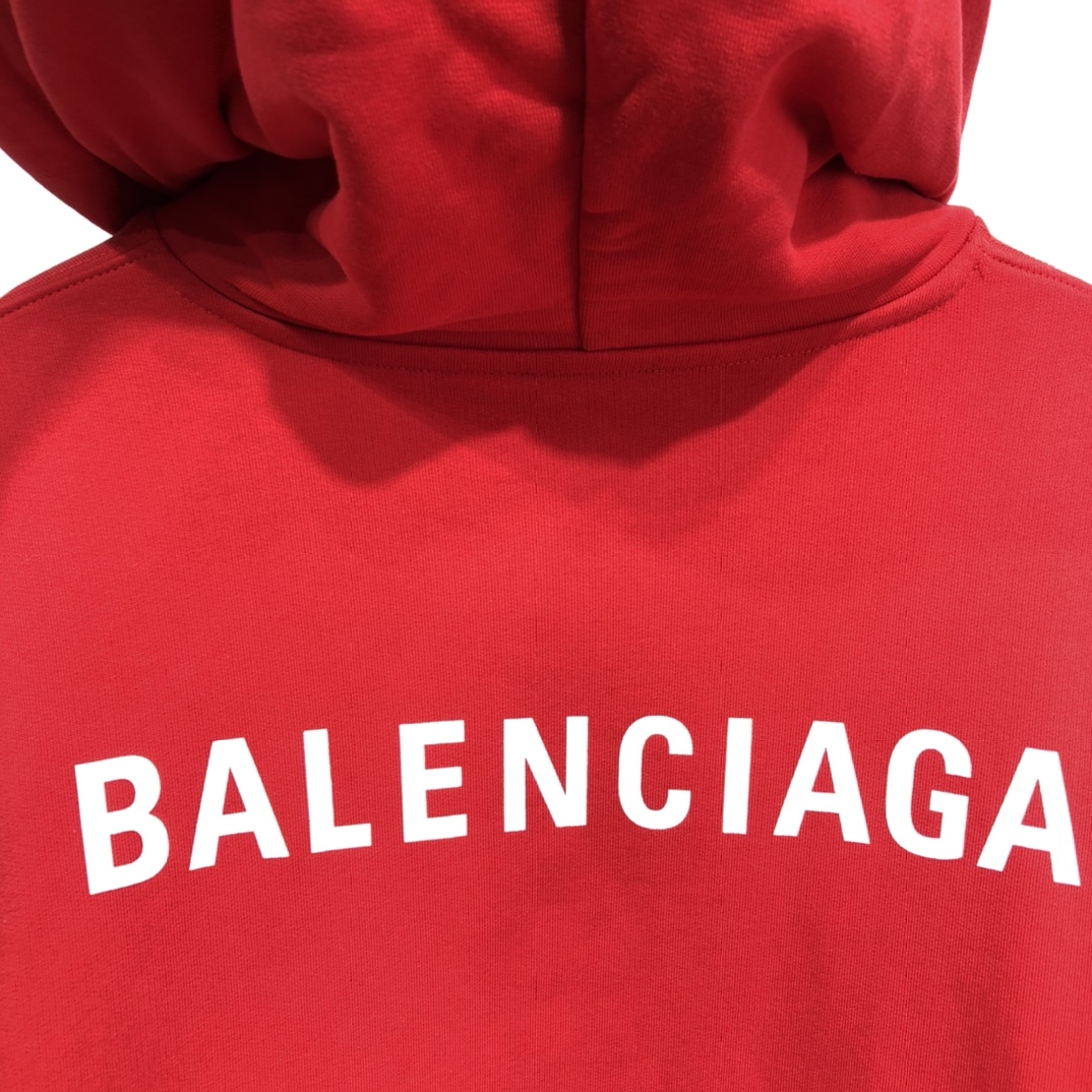 Balenciaga Hoodie Logo Medium Fit in Red