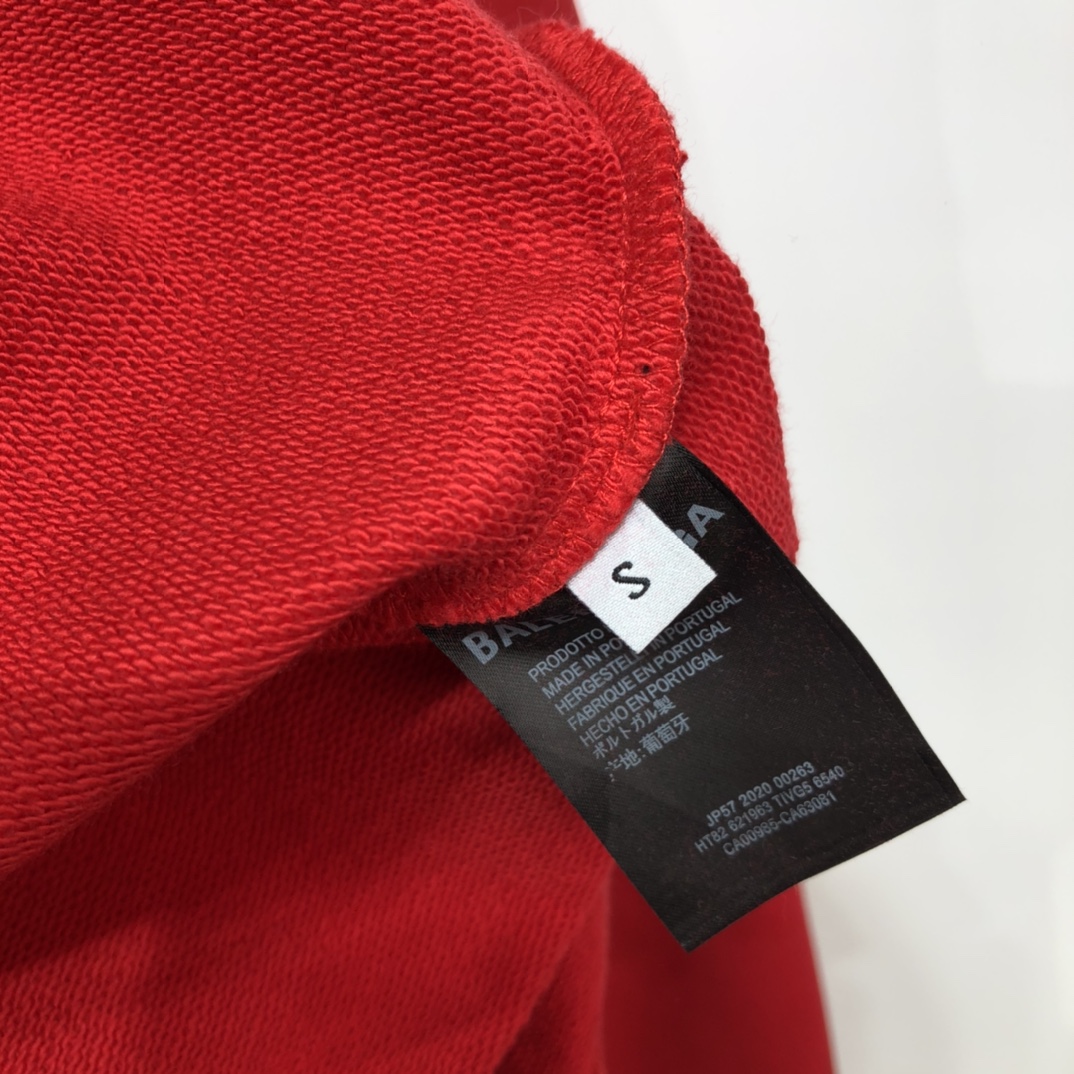 Balenciaga Hoodie Logo Medium Fit in Red