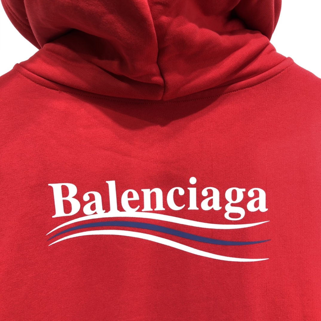 Balenciaga Hoodie Logo Medium Fit in Red