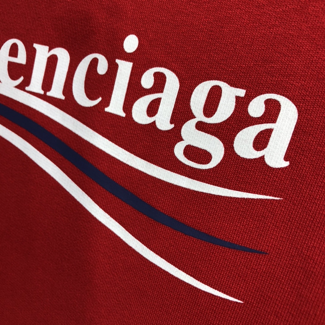 Balenciaga Hoodie Logo Medium Fit in Red