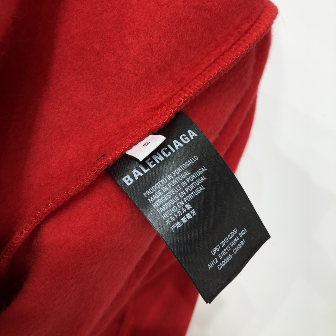 Balenciaga Hoodie Logo Medium Fit in Red