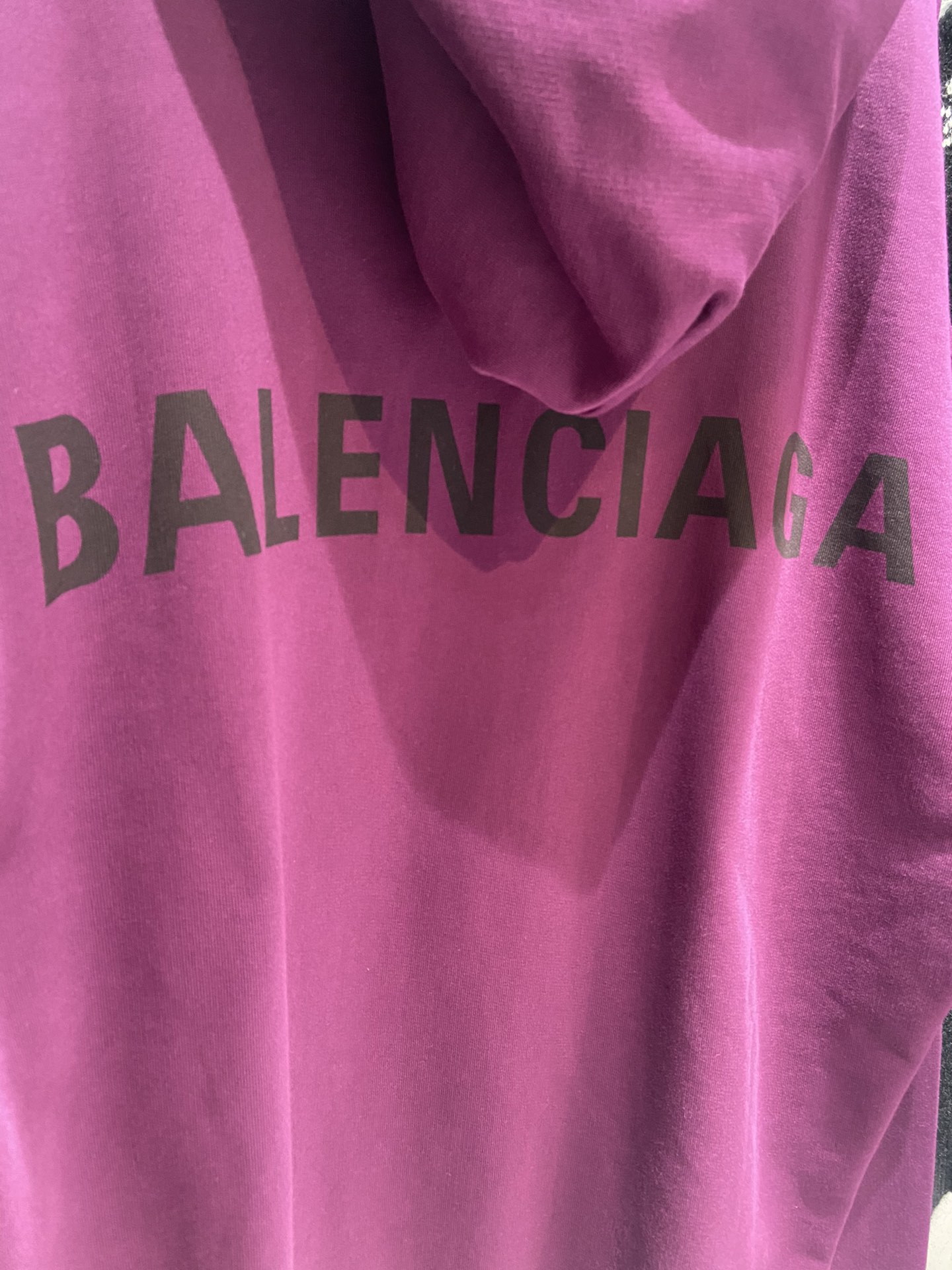 Balenciaga Hoodie Logo Medium Fit in Purple