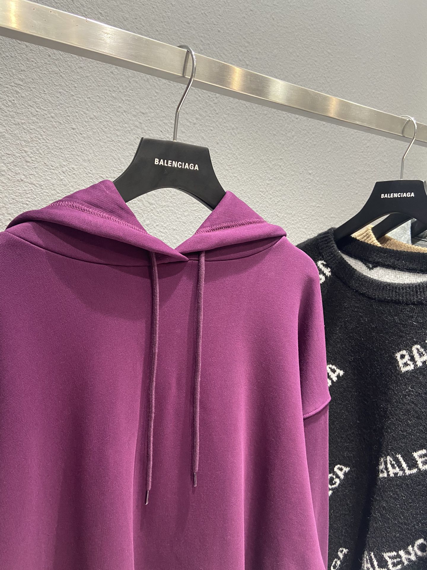 Balenciaga Hoodie Logo Medium Fit in Purple