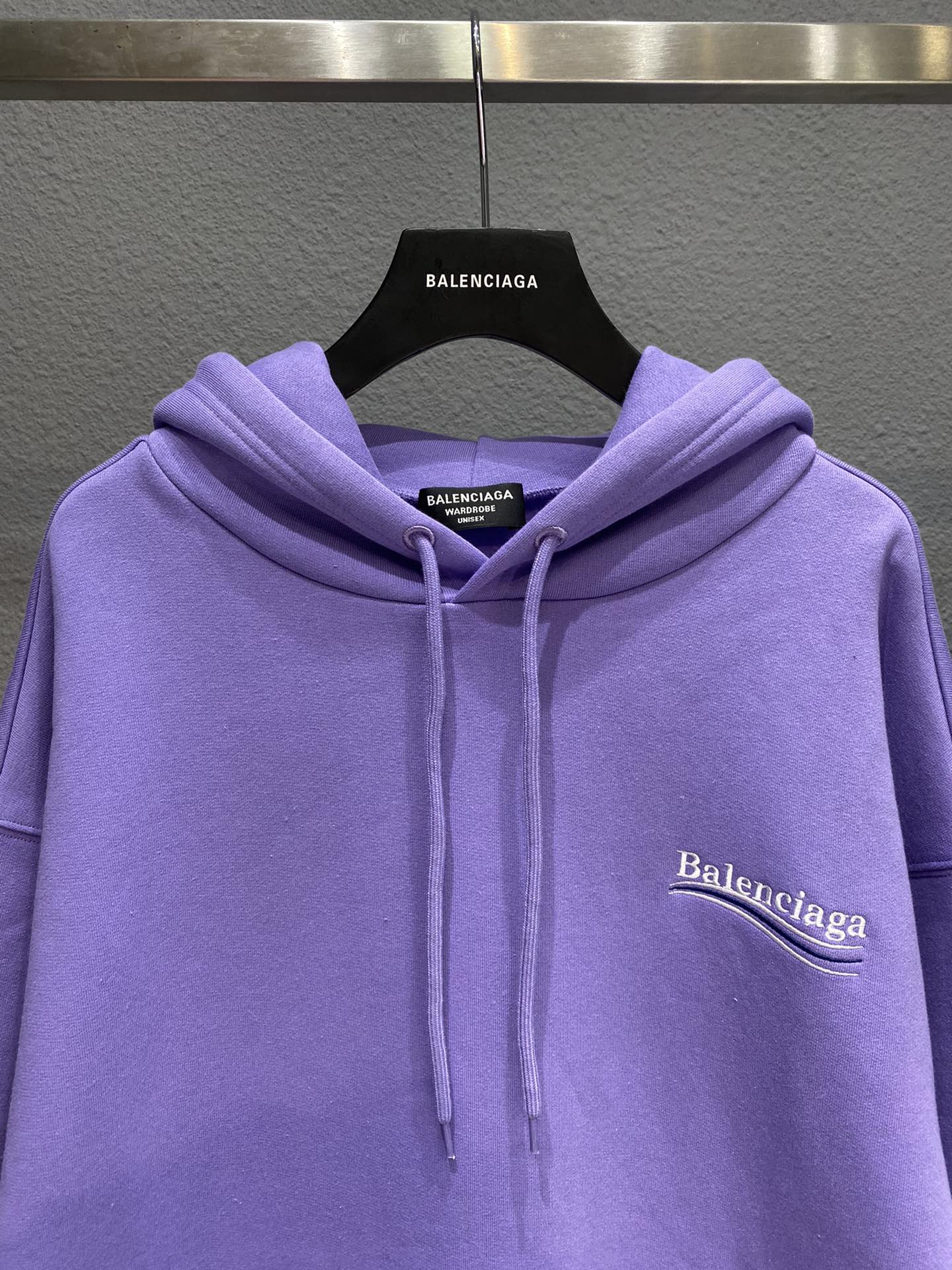 Balenciaga Hoodie Logo Medium Fit in Purple