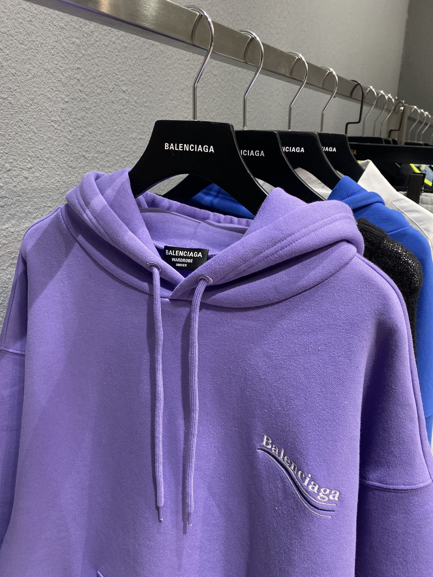 Balenciaga Hoodie Logo Medium Fit in Purple