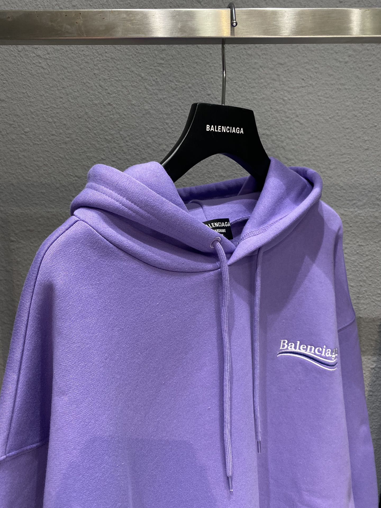 Balenciaga Hoodie Logo Medium Fit in Purple