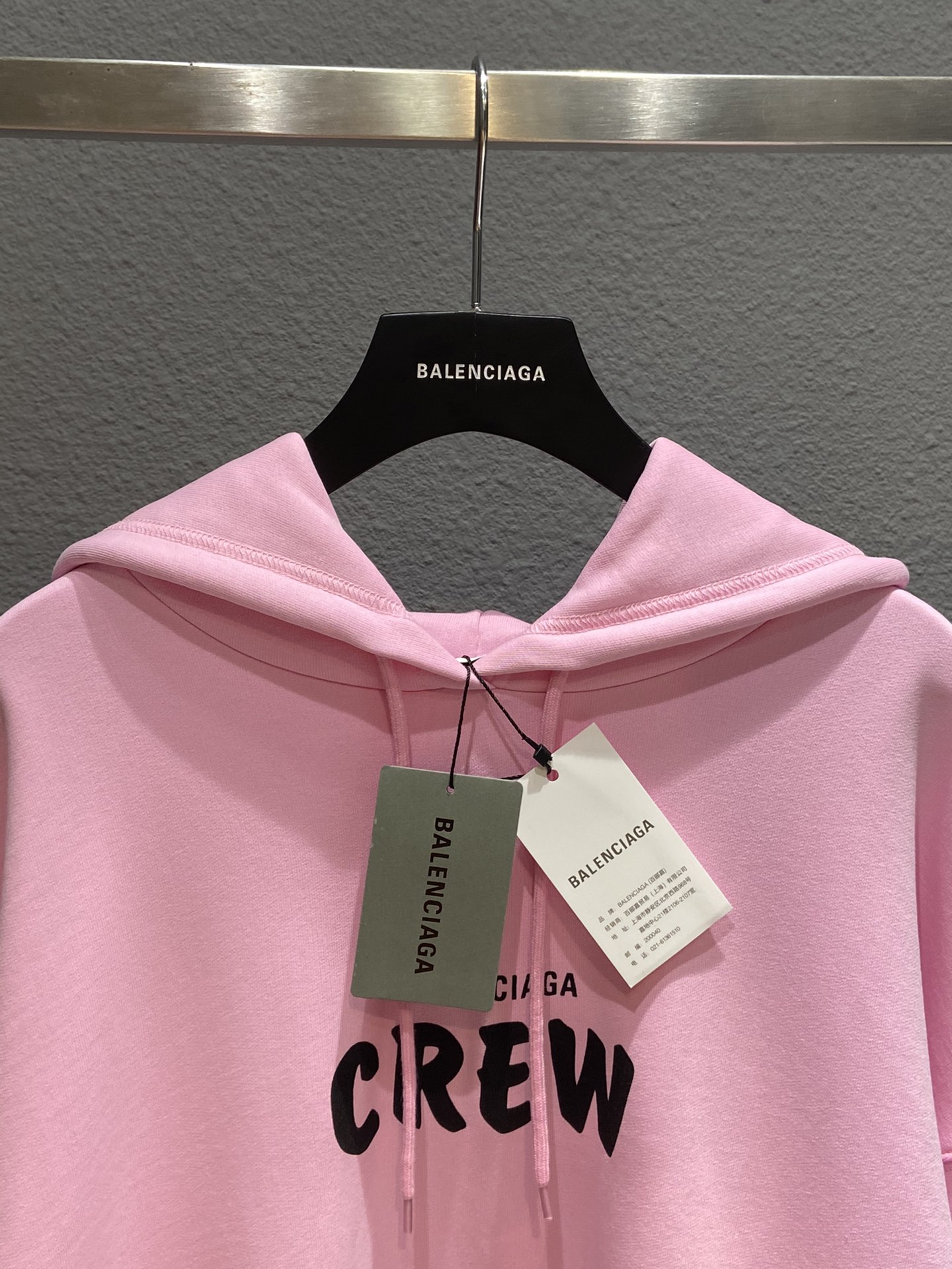 Balenciaga Hoodie Logo Medium Fit in Pink