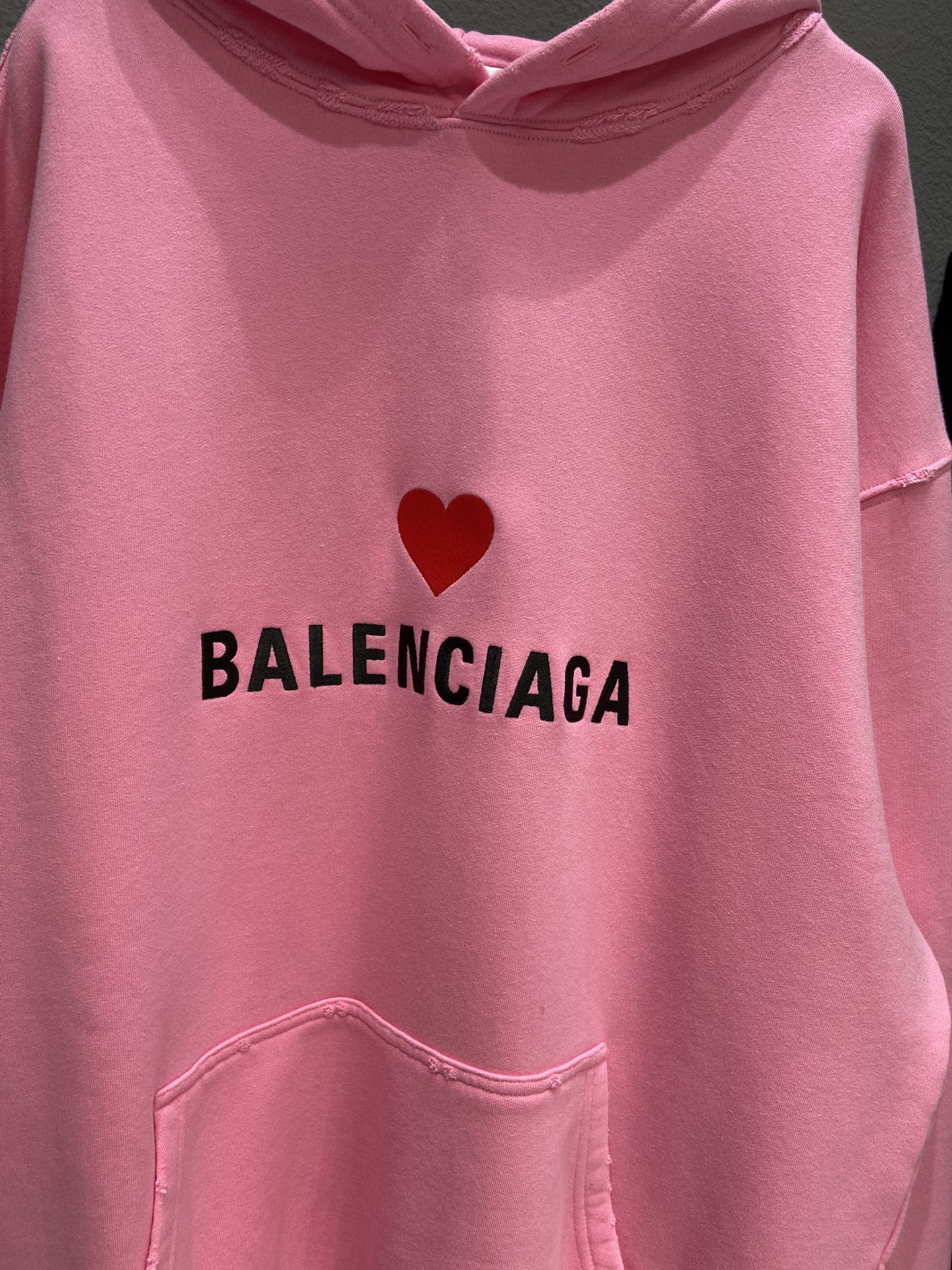 Balenciaga Hoodie Logo Medium Fit in Pink