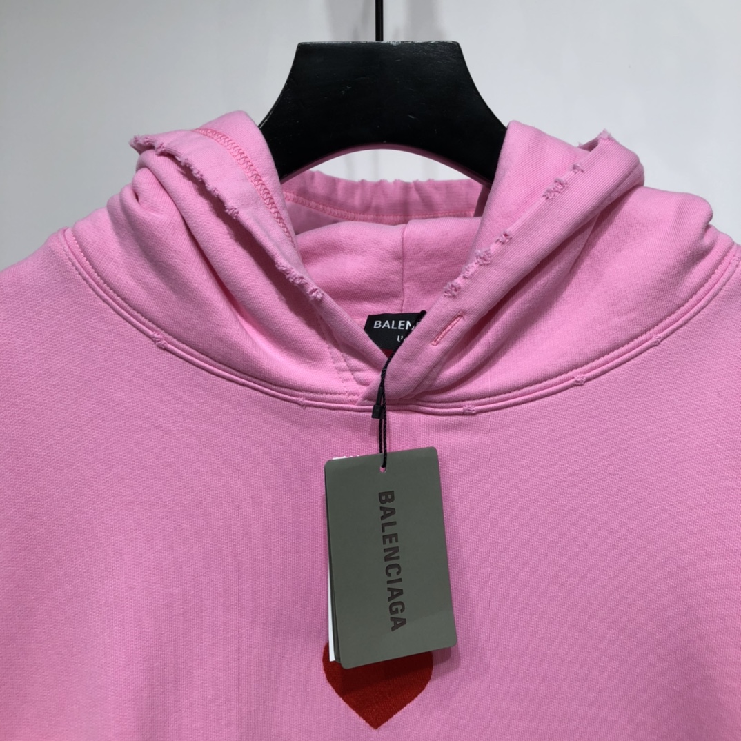 Balenciaga Hoodie Logo Medium Fit in Pink